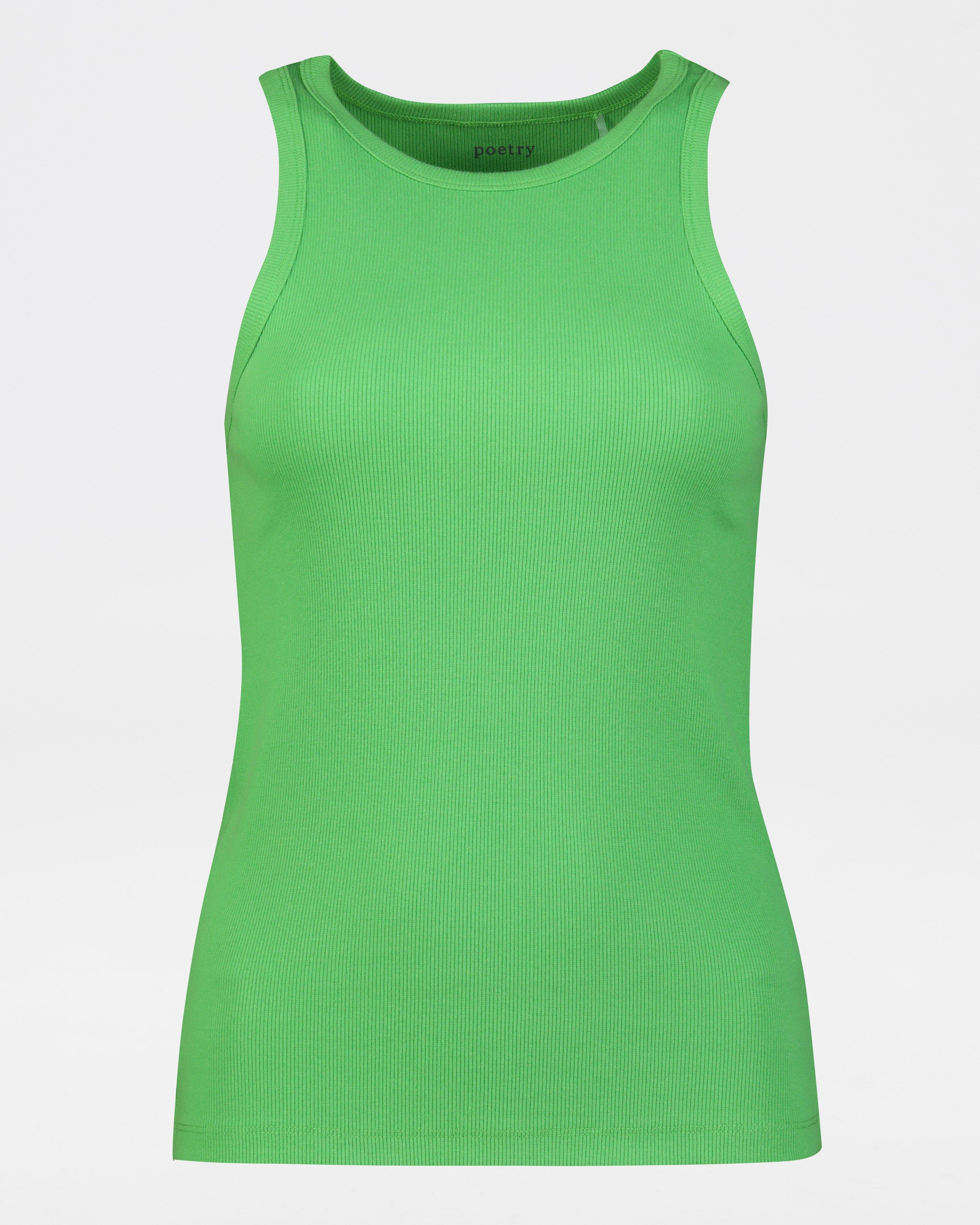 Roza Ribbed Vest -  green