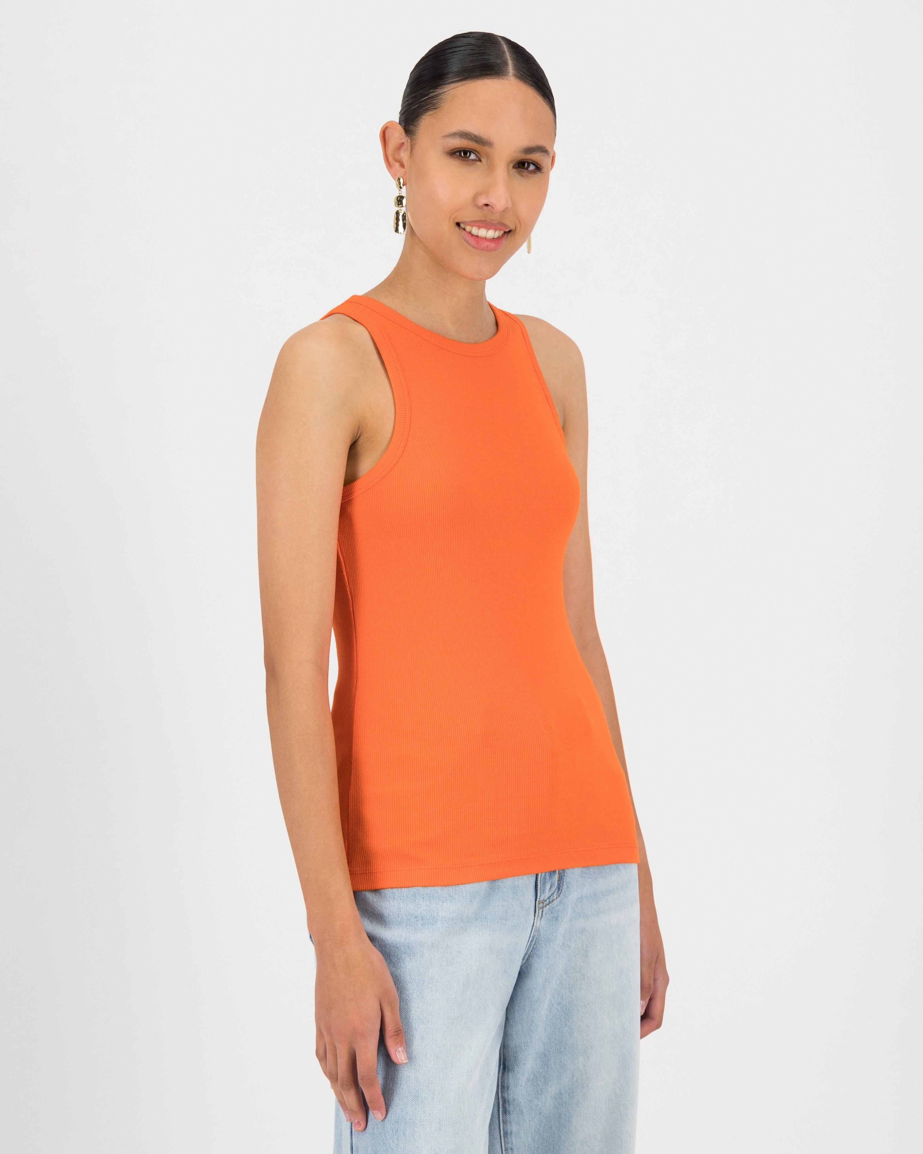 Roza Ribbed Vest -  orange