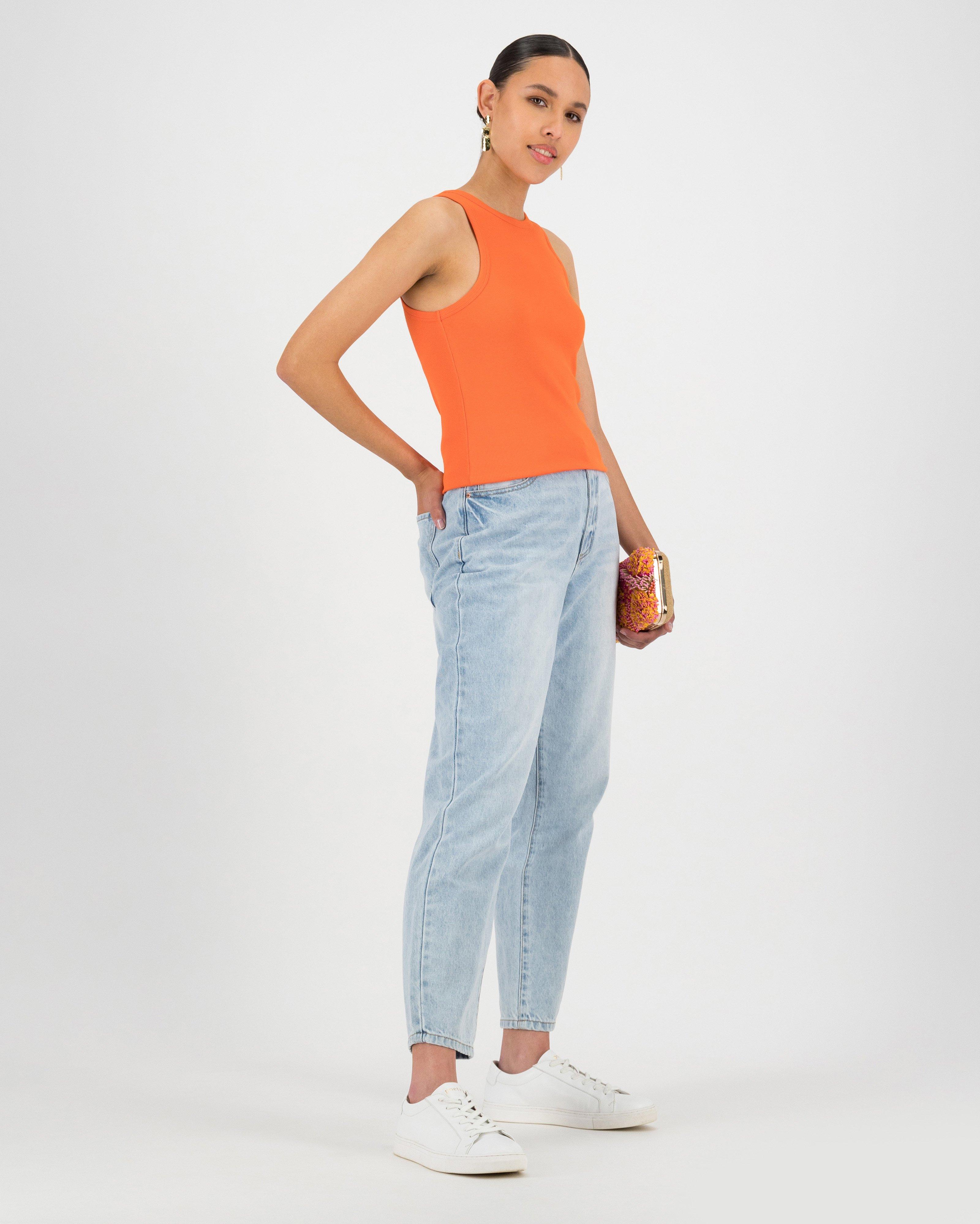 Roza Ribbed Vest -  orange