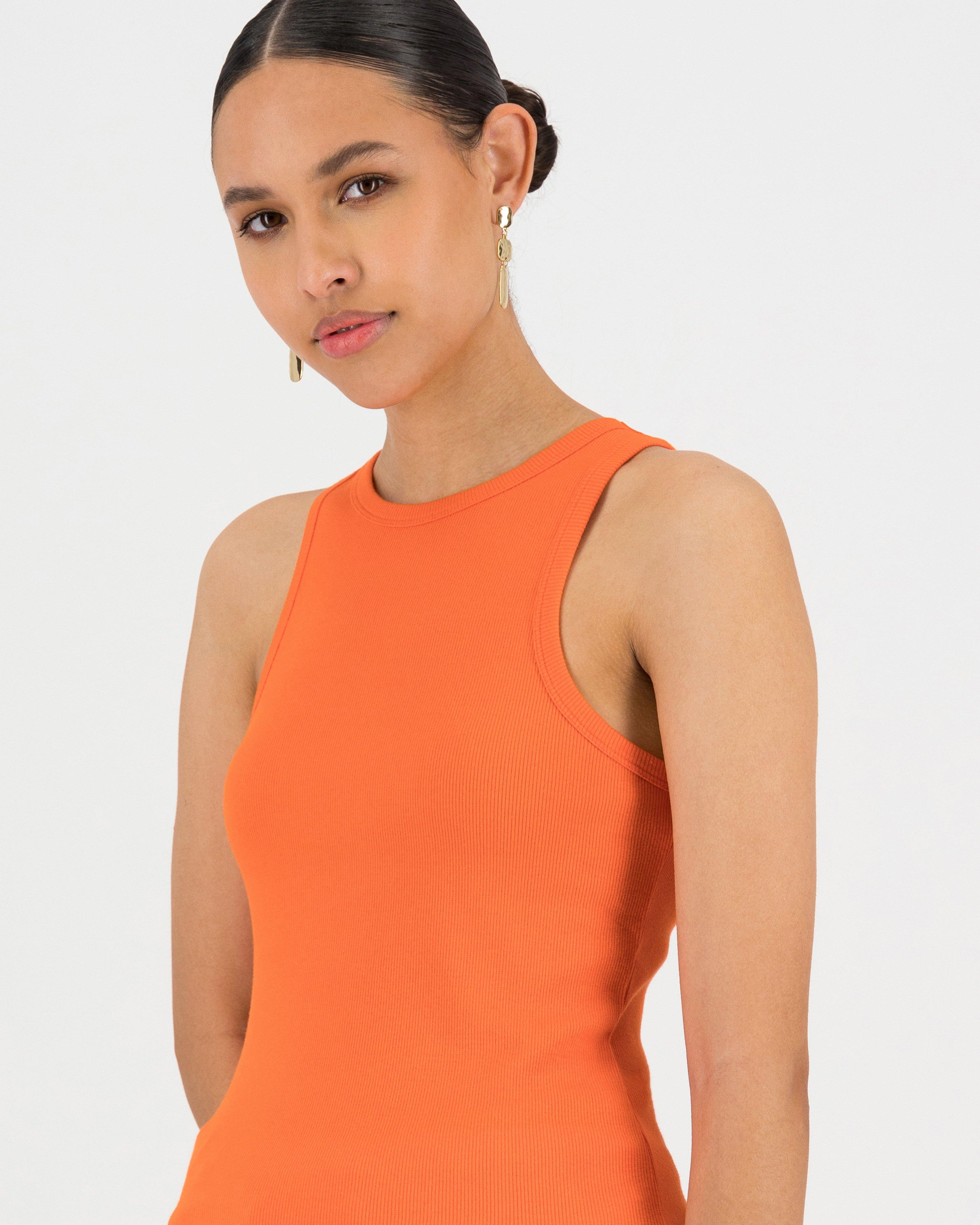 Roza Ribbed Vest -  orange