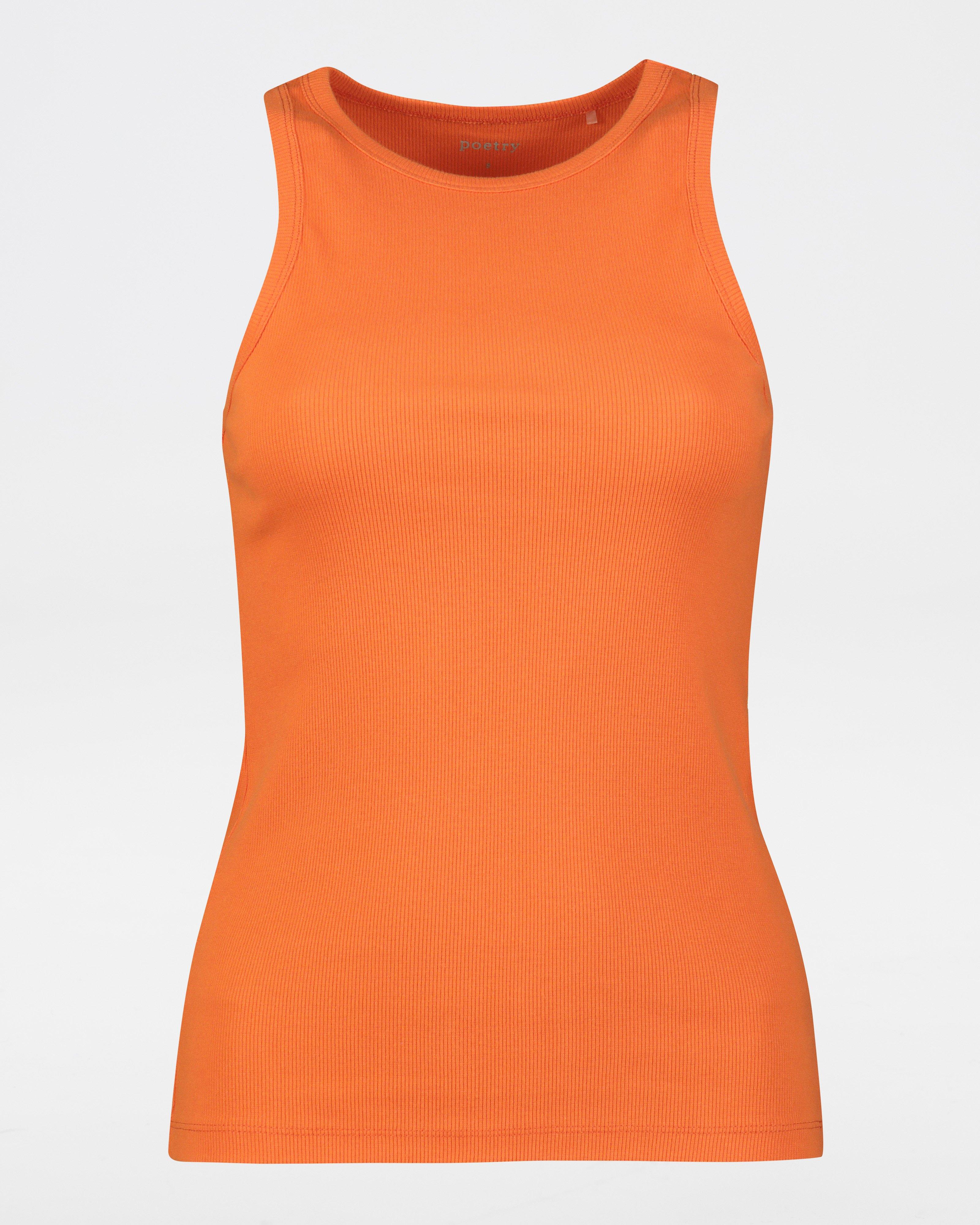 Roza Ribbed Vest -  orange