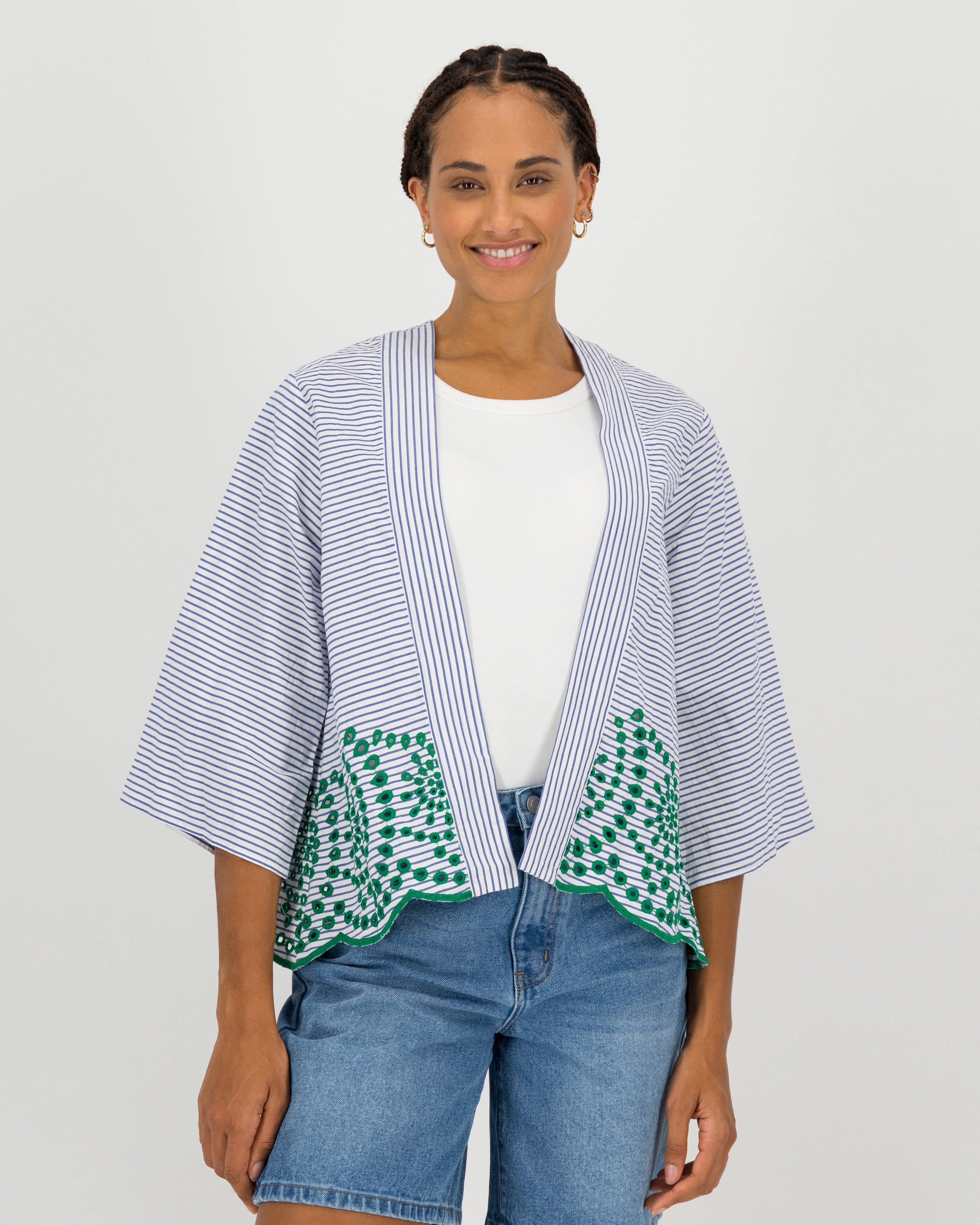 Ariel Ruffle Shoulder Kimono -  milk