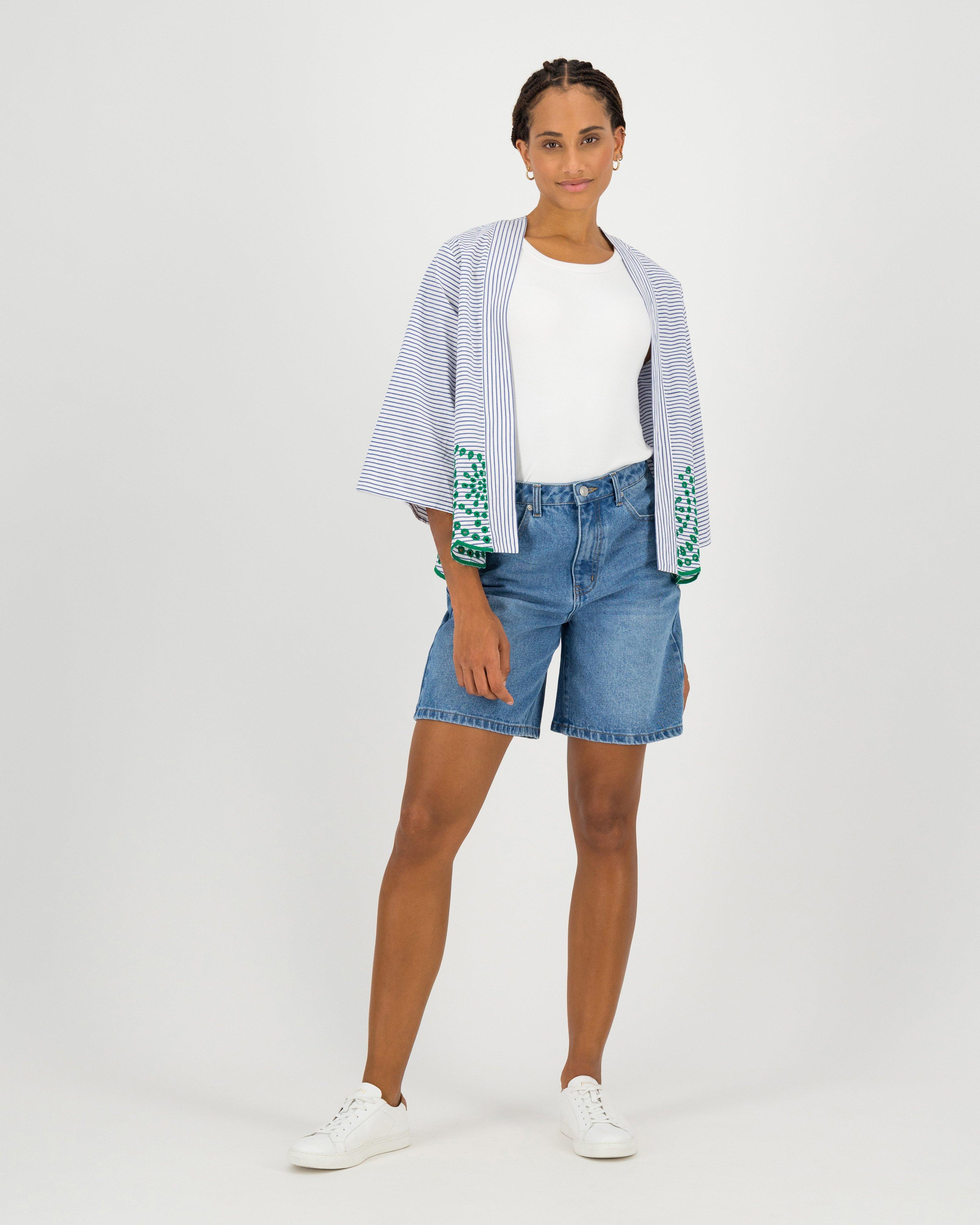 Ariel Ruffle Shoulder Kimono -  milk