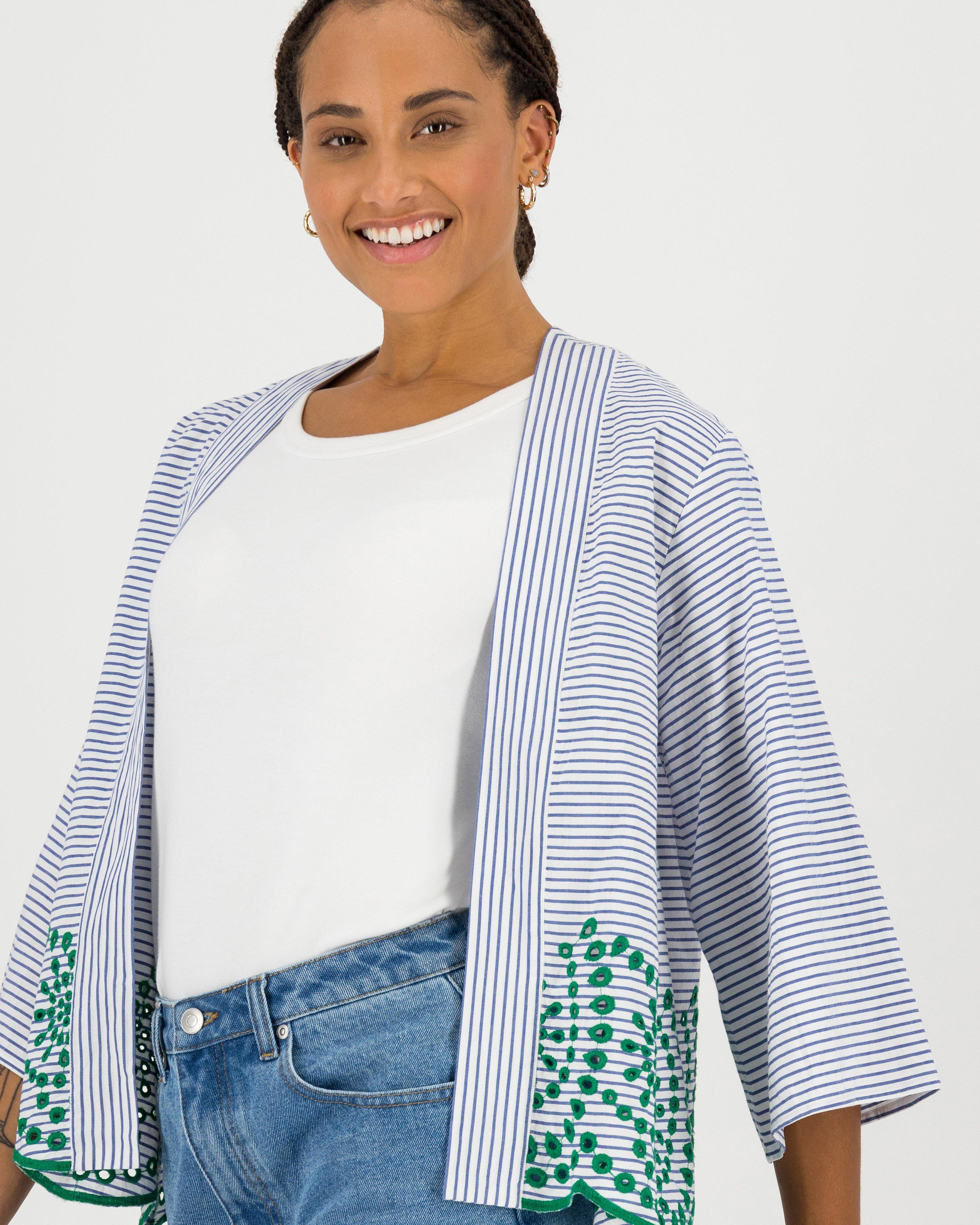 Ariel Ruffle Shoulder Kimono -  milk