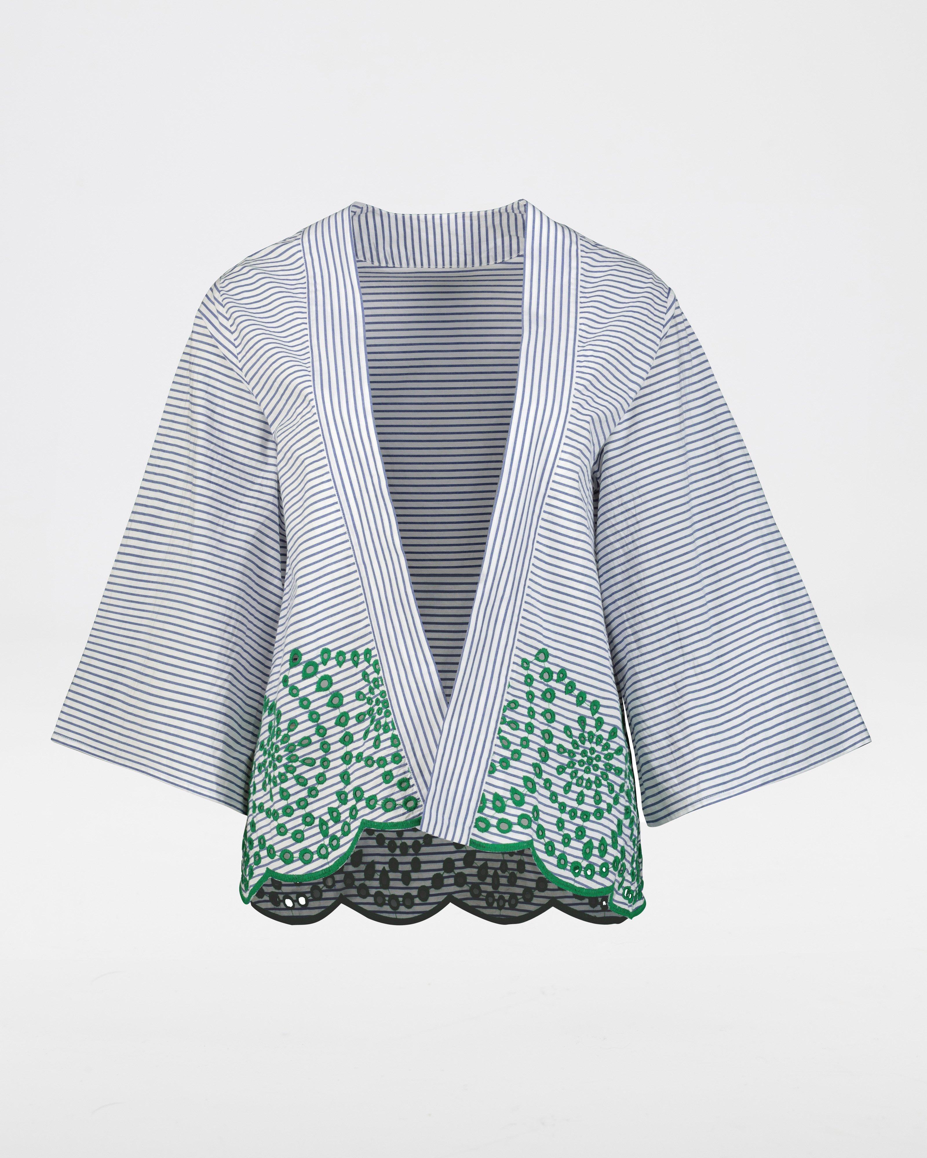 Ariel Ruffle Shoulder Kimono -  milk