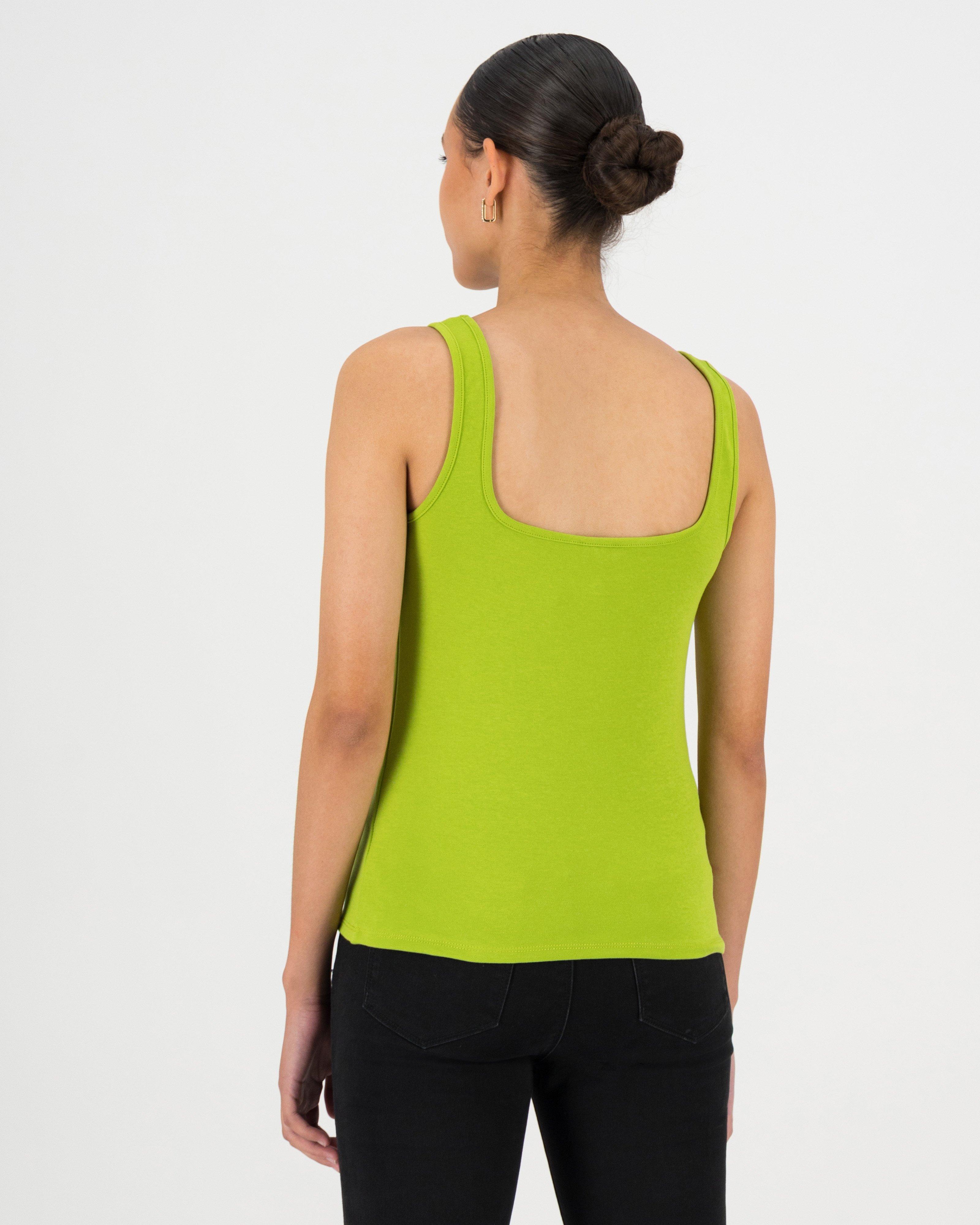 Imani Square Neck Tank Top -  green