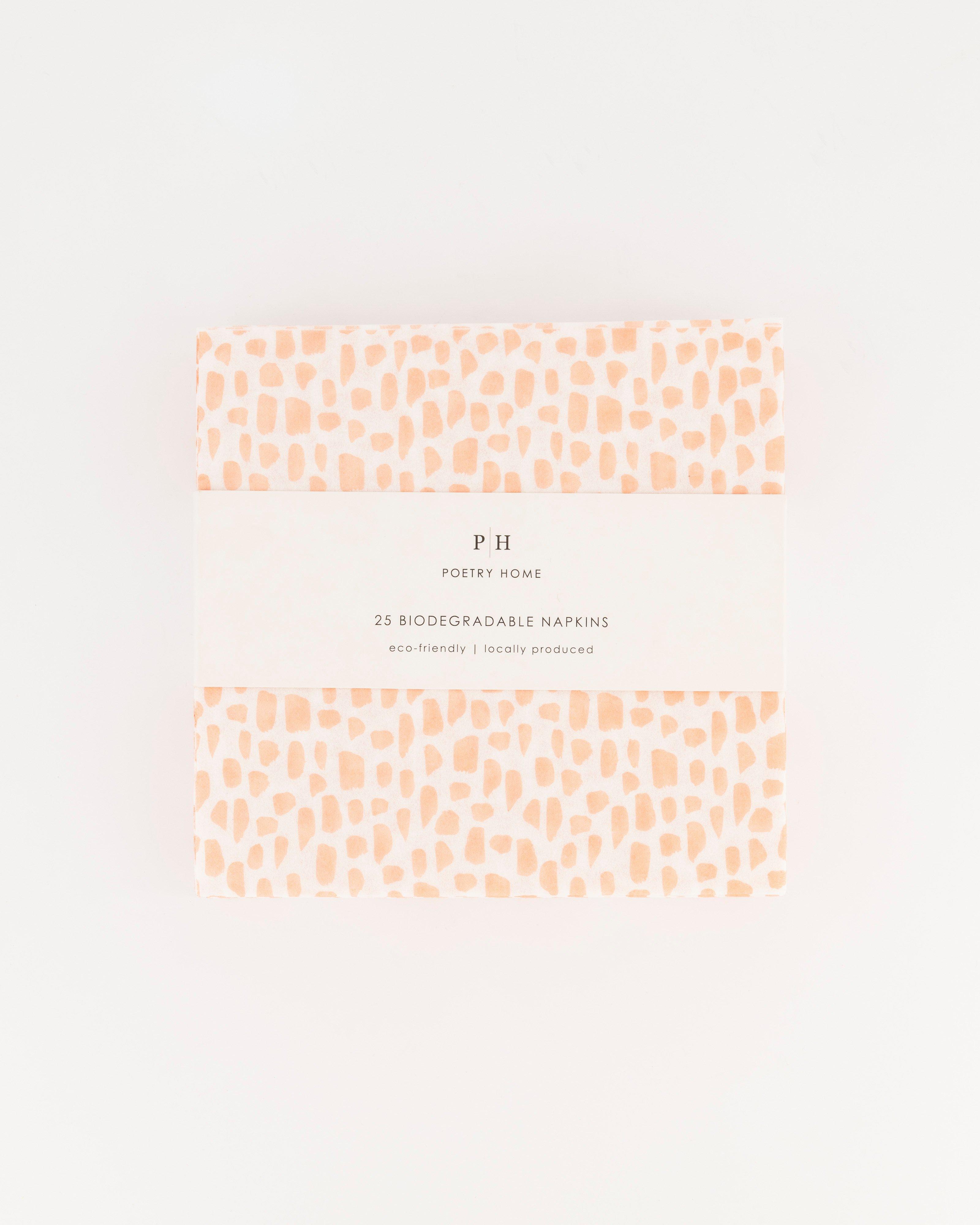 Spotted Biodegradable Napkins -  pink