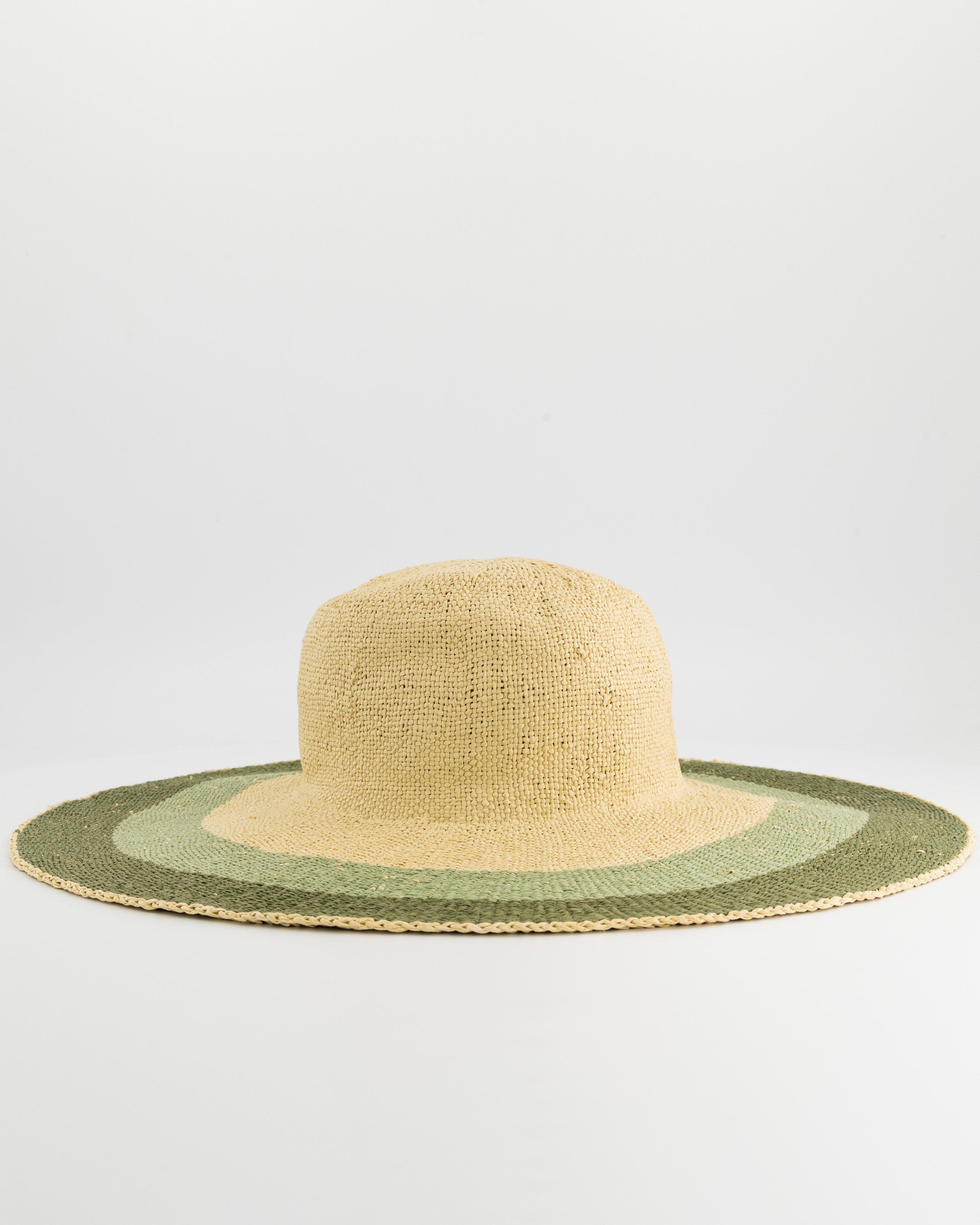 Gigi Stripe Update Wide Brim -  green