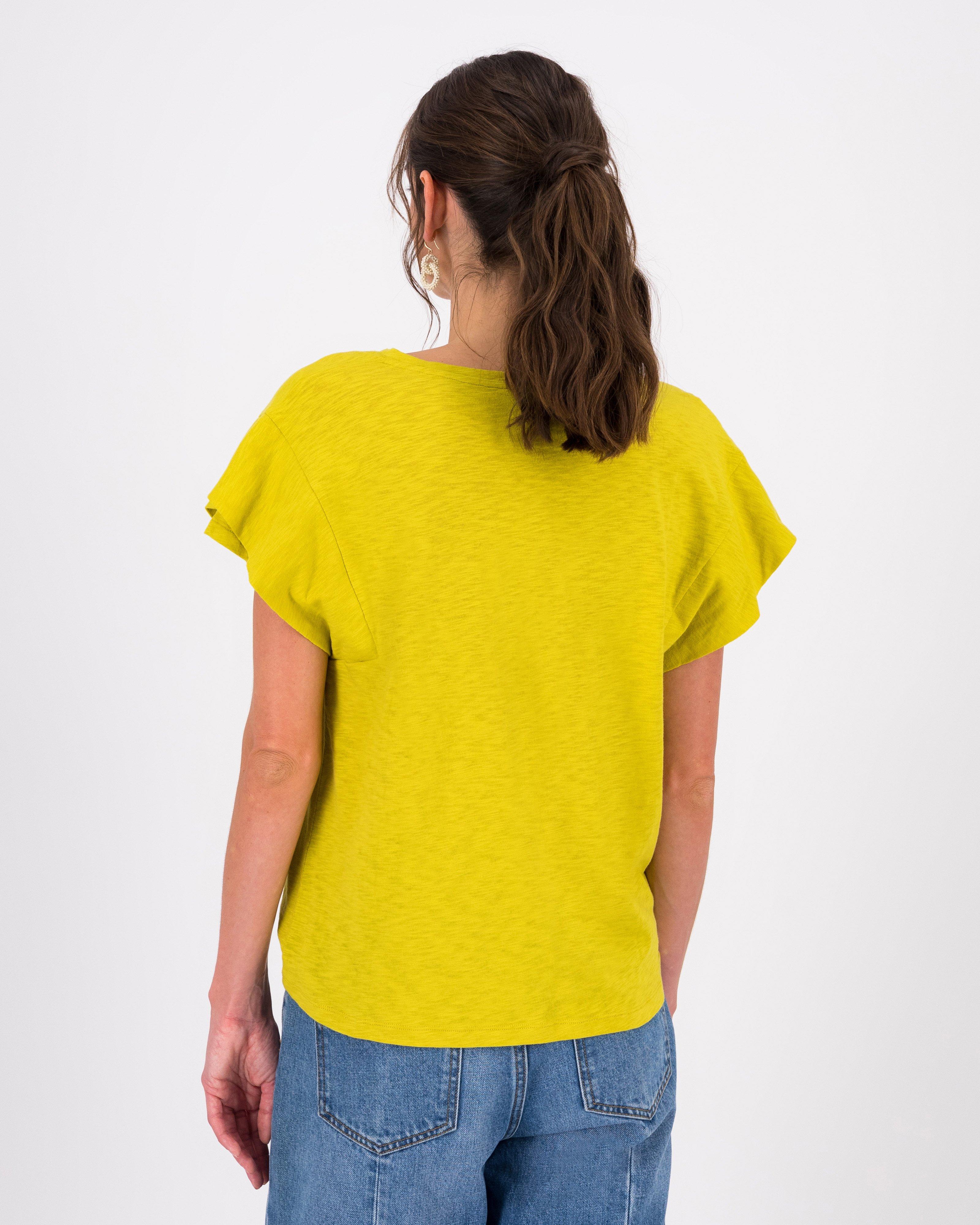 Ariel V-Neck T-Shirt -  yellow