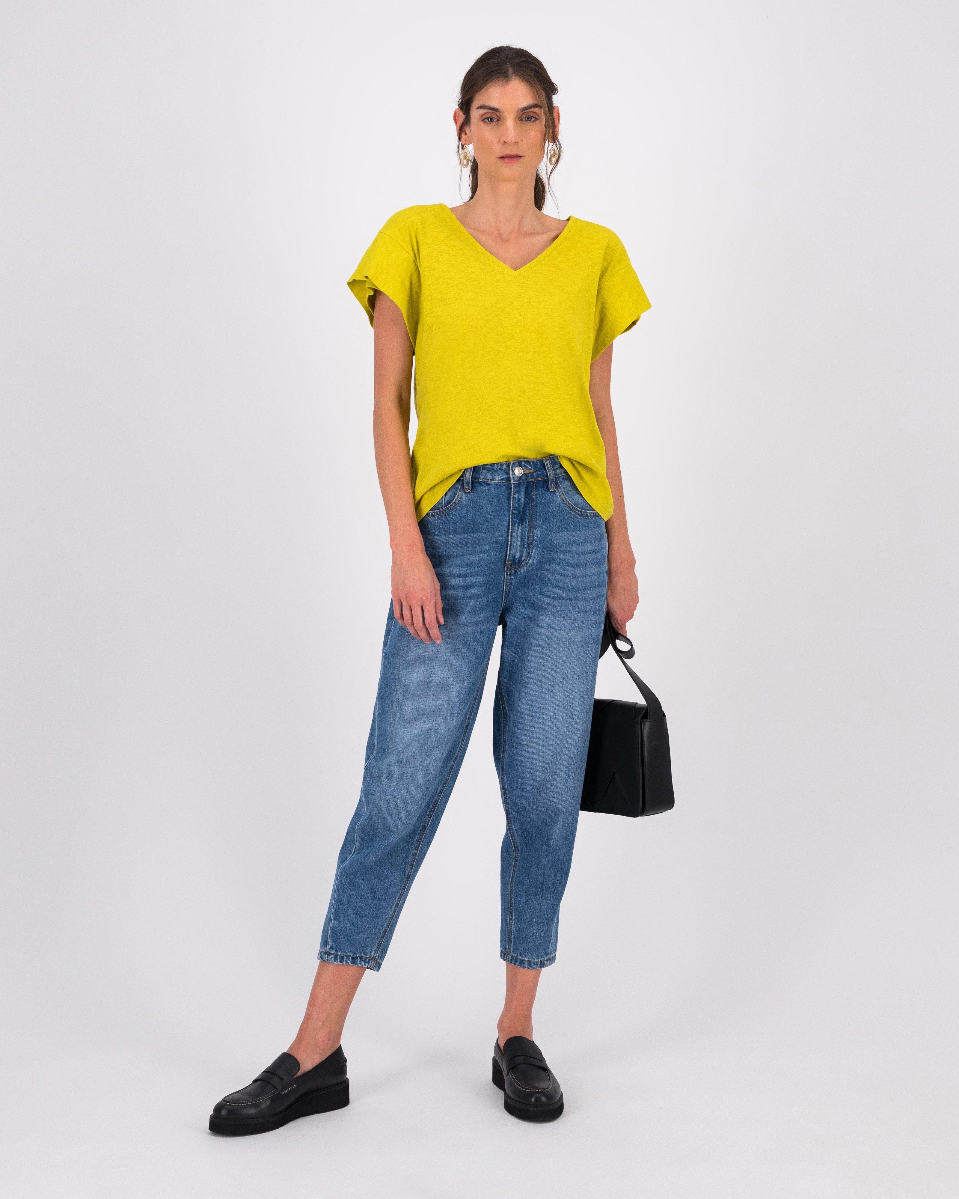 Ariel V-Neck T-Shirt -  yellow