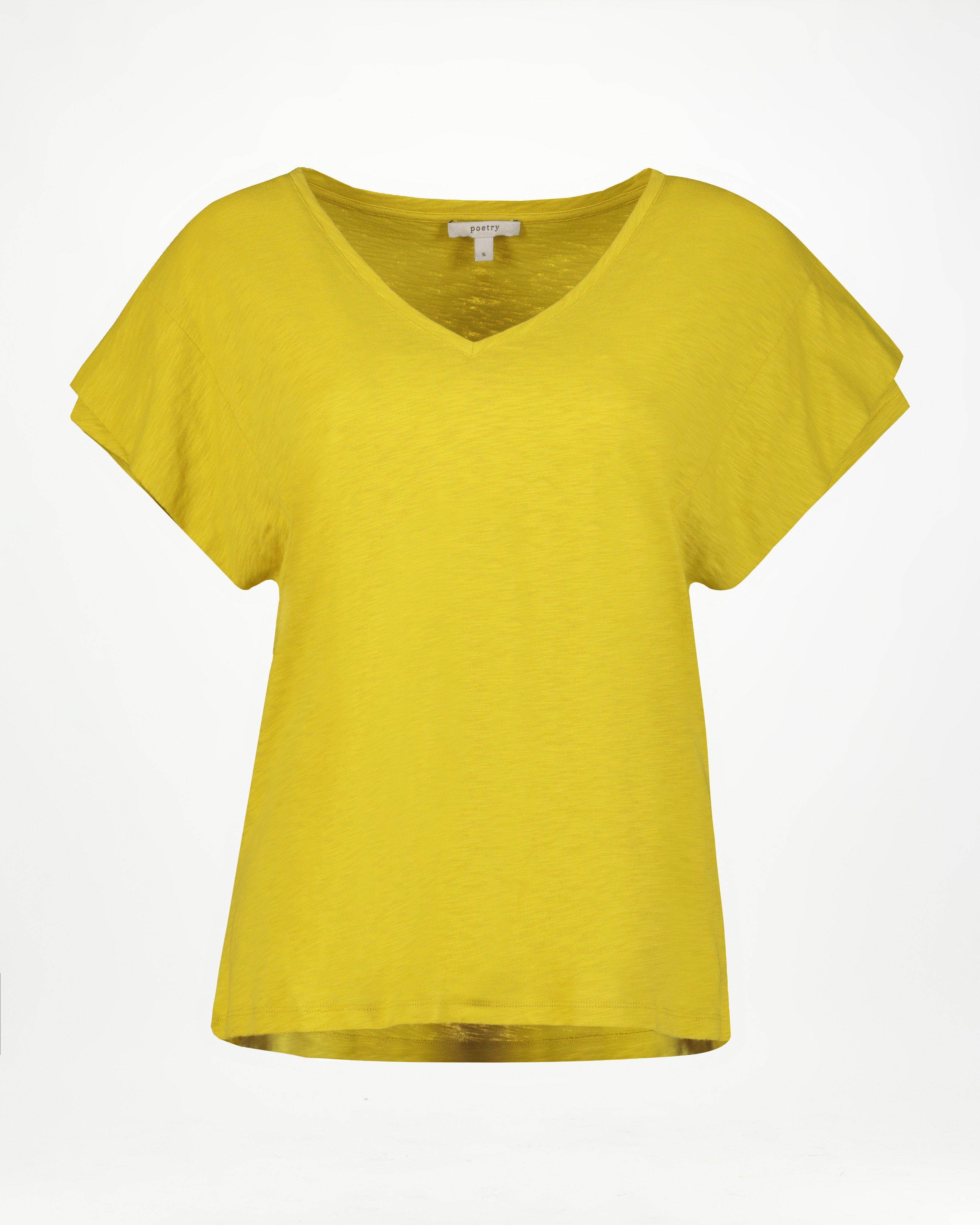 Ariel V-Neck T-Shirt -  yellow