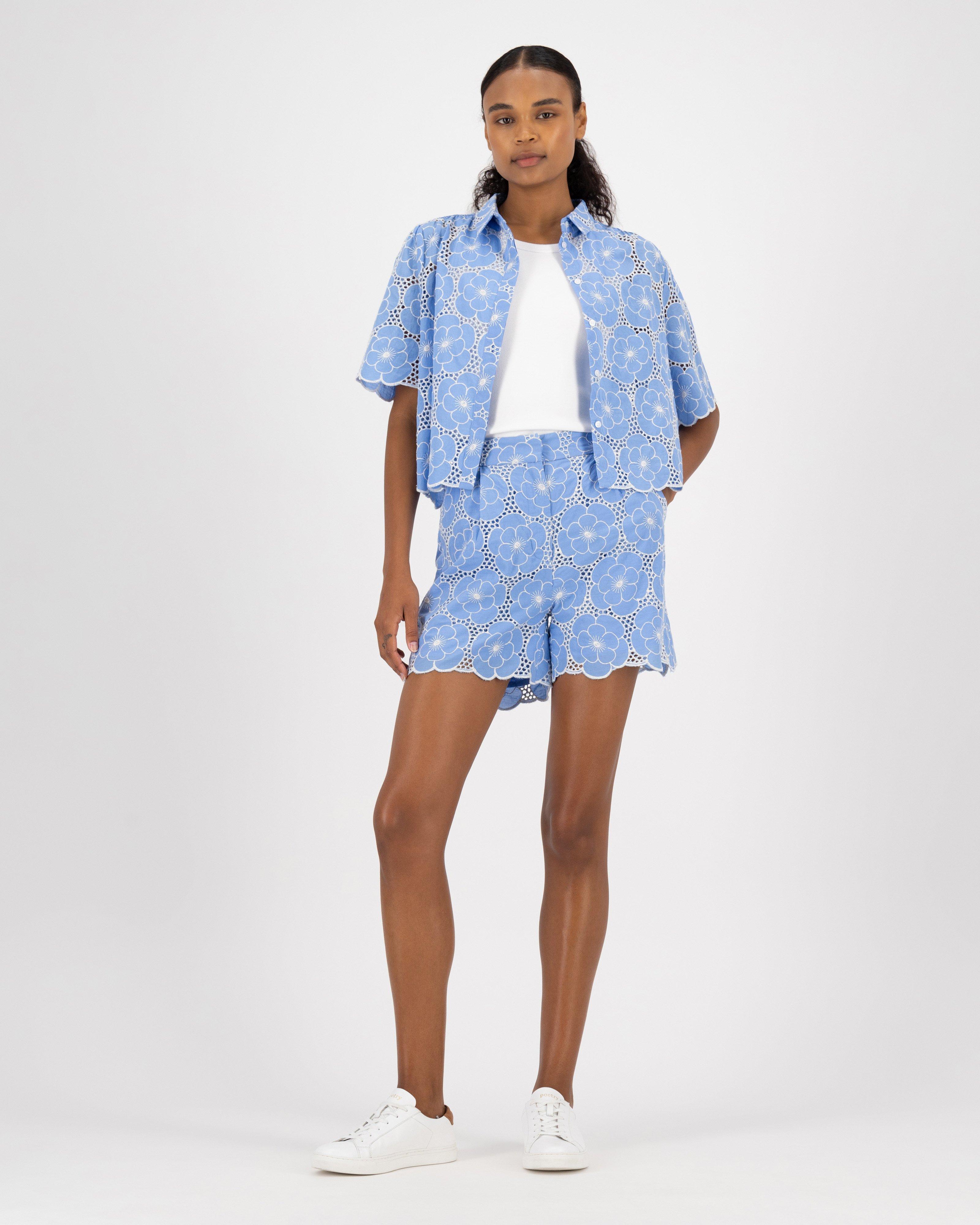 Bonnie Schiffli Shorts -  lightblue