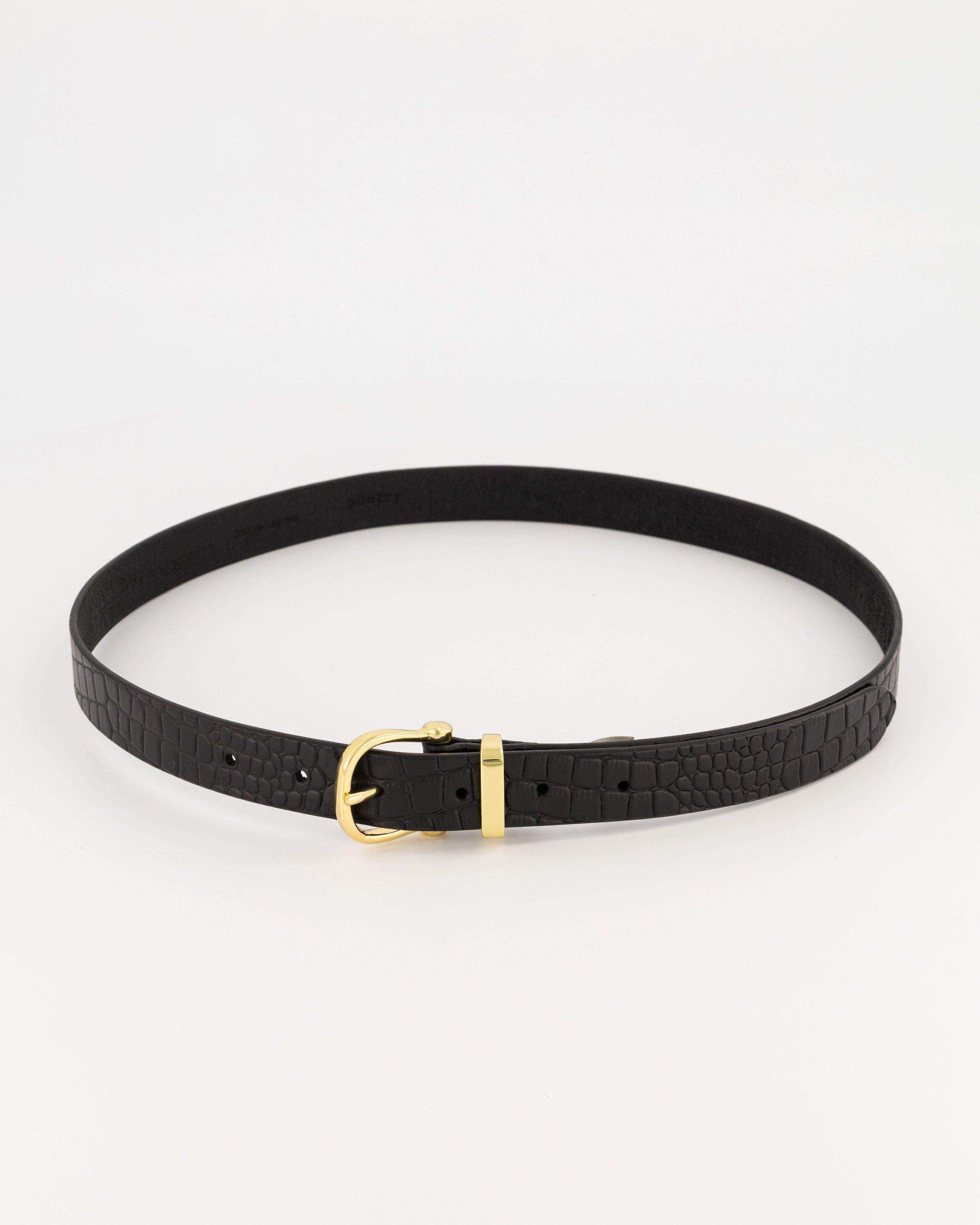 Brooklyn Croc Belt -  black