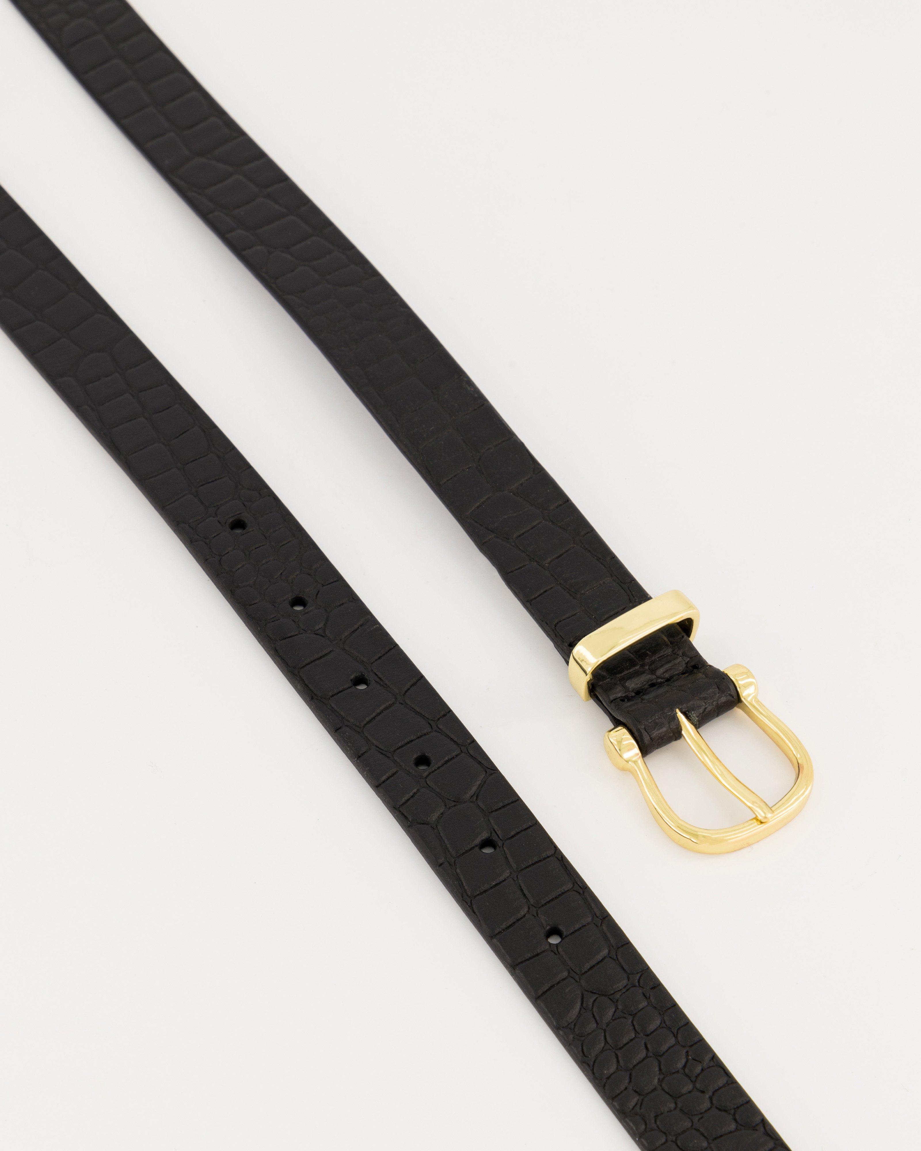 Brooklyn Croc Belt -  black