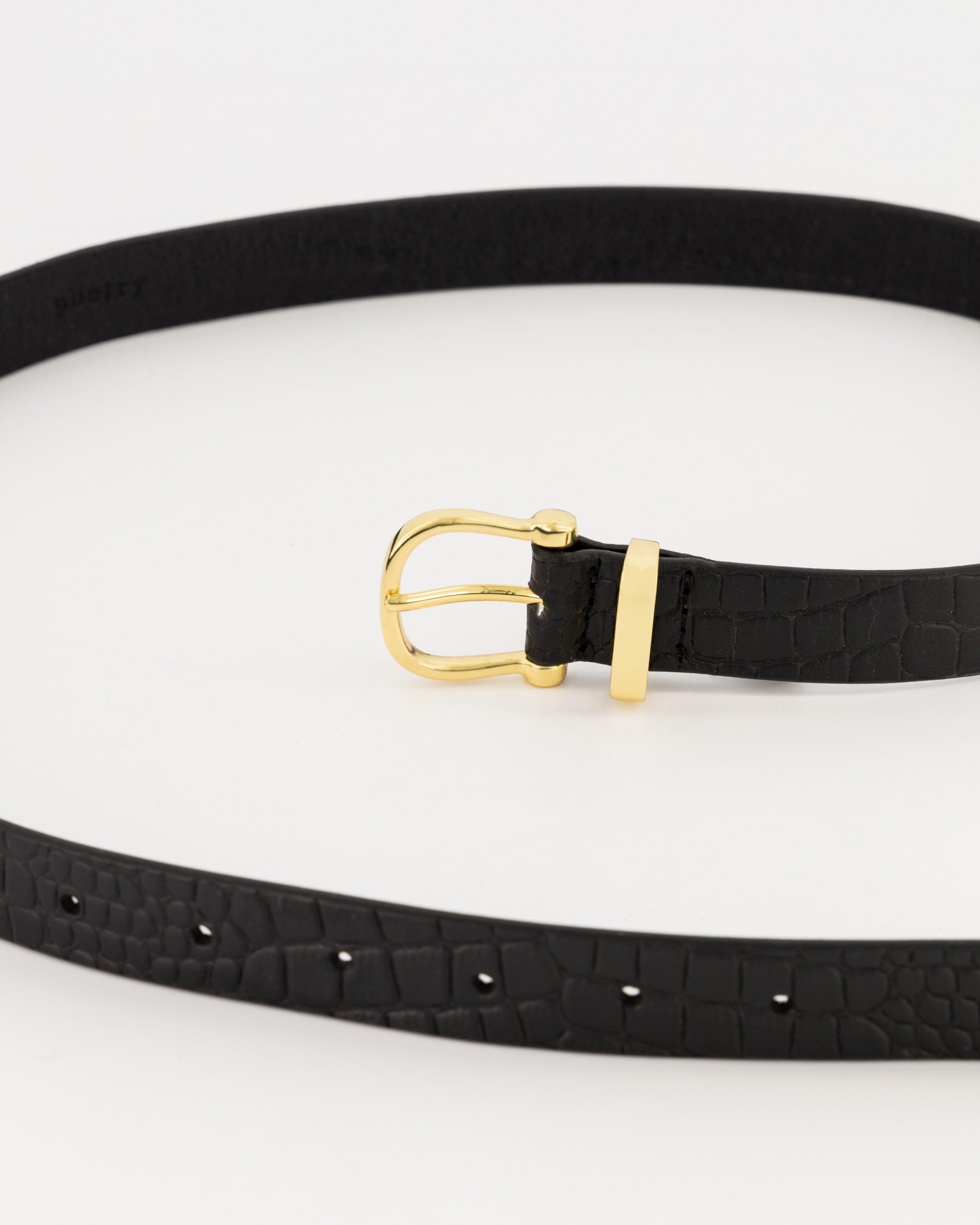 Brooklyn Croc Belt -  black