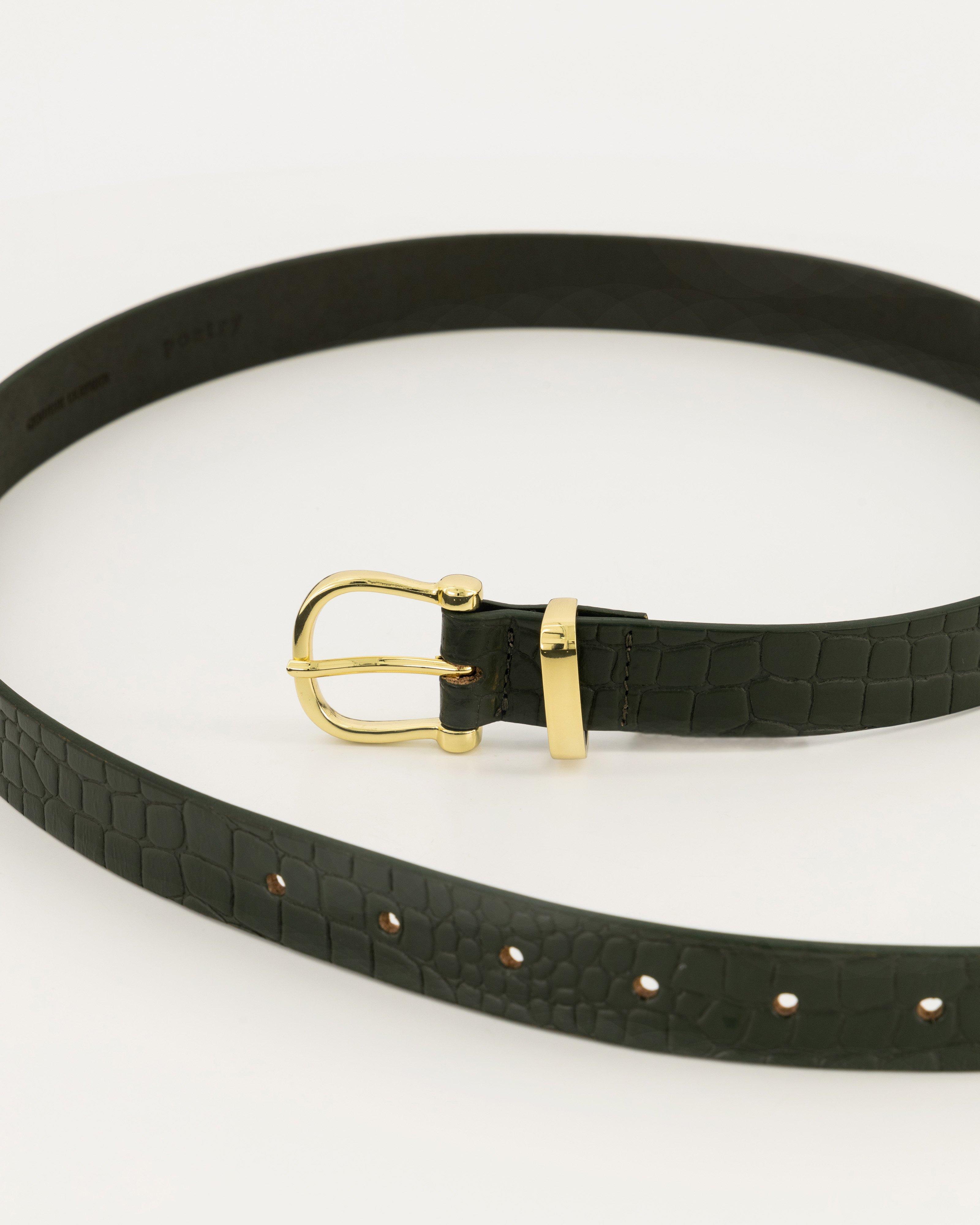 Brooklyn Croc Belt -  emerald