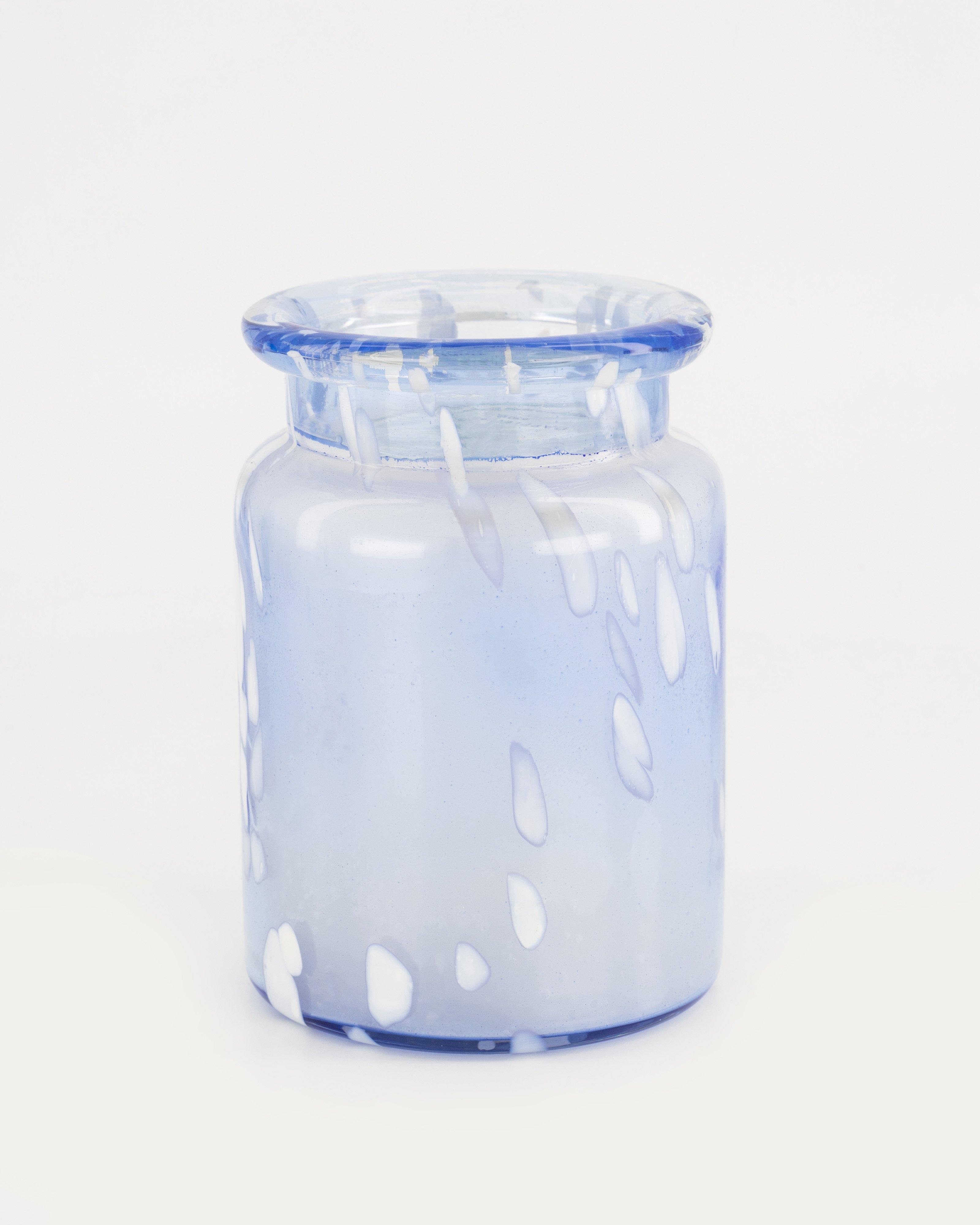 Dappled Light Glass Candle 650gr -  lightblue