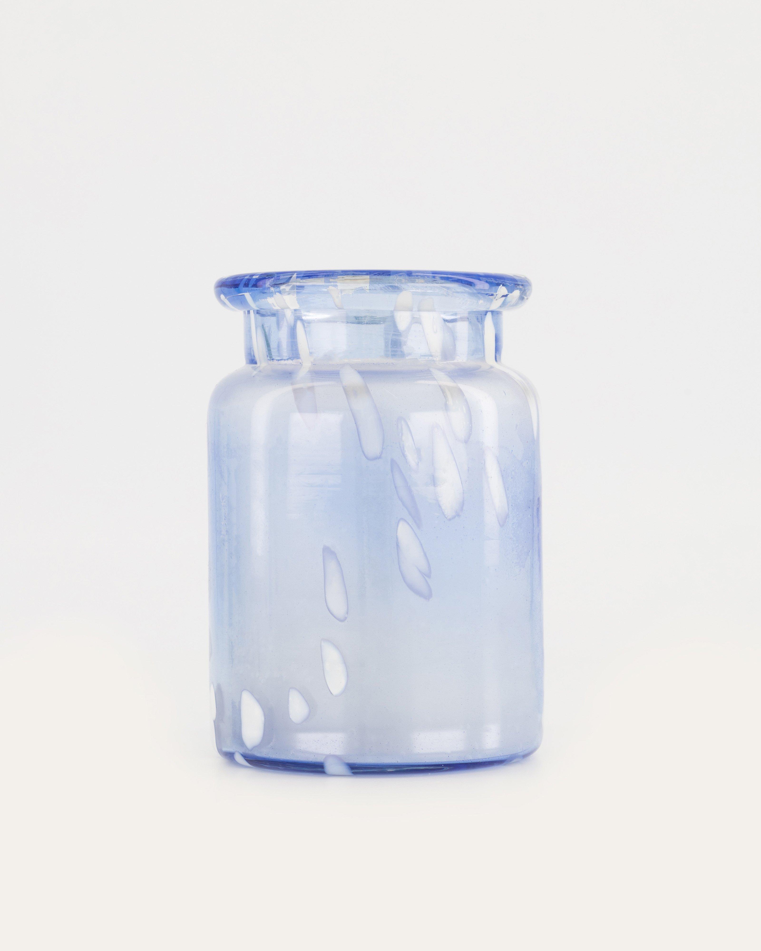 Dappled Light Glass Candle 650gr -  lightblue