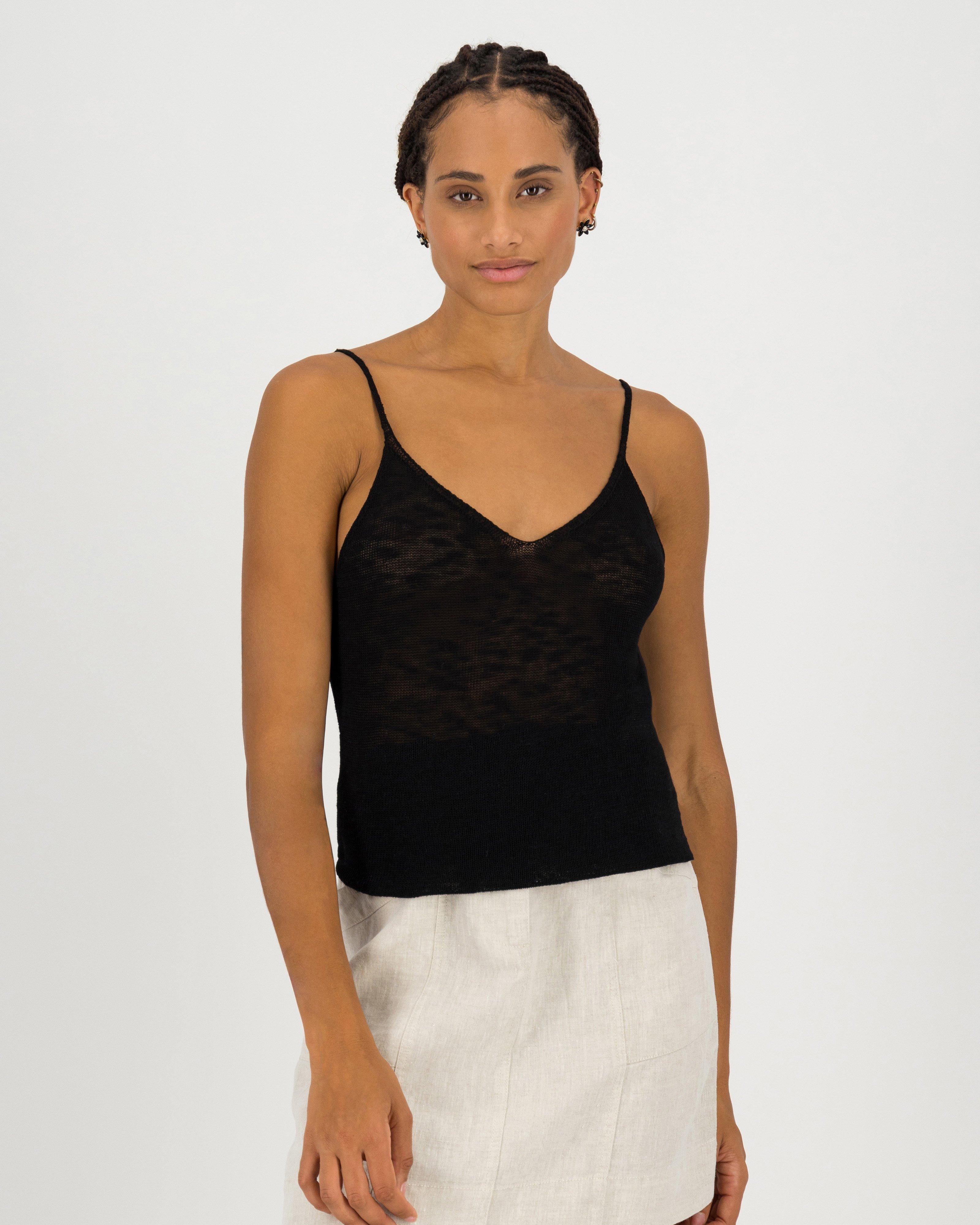 Farren Knitwear Top -  black