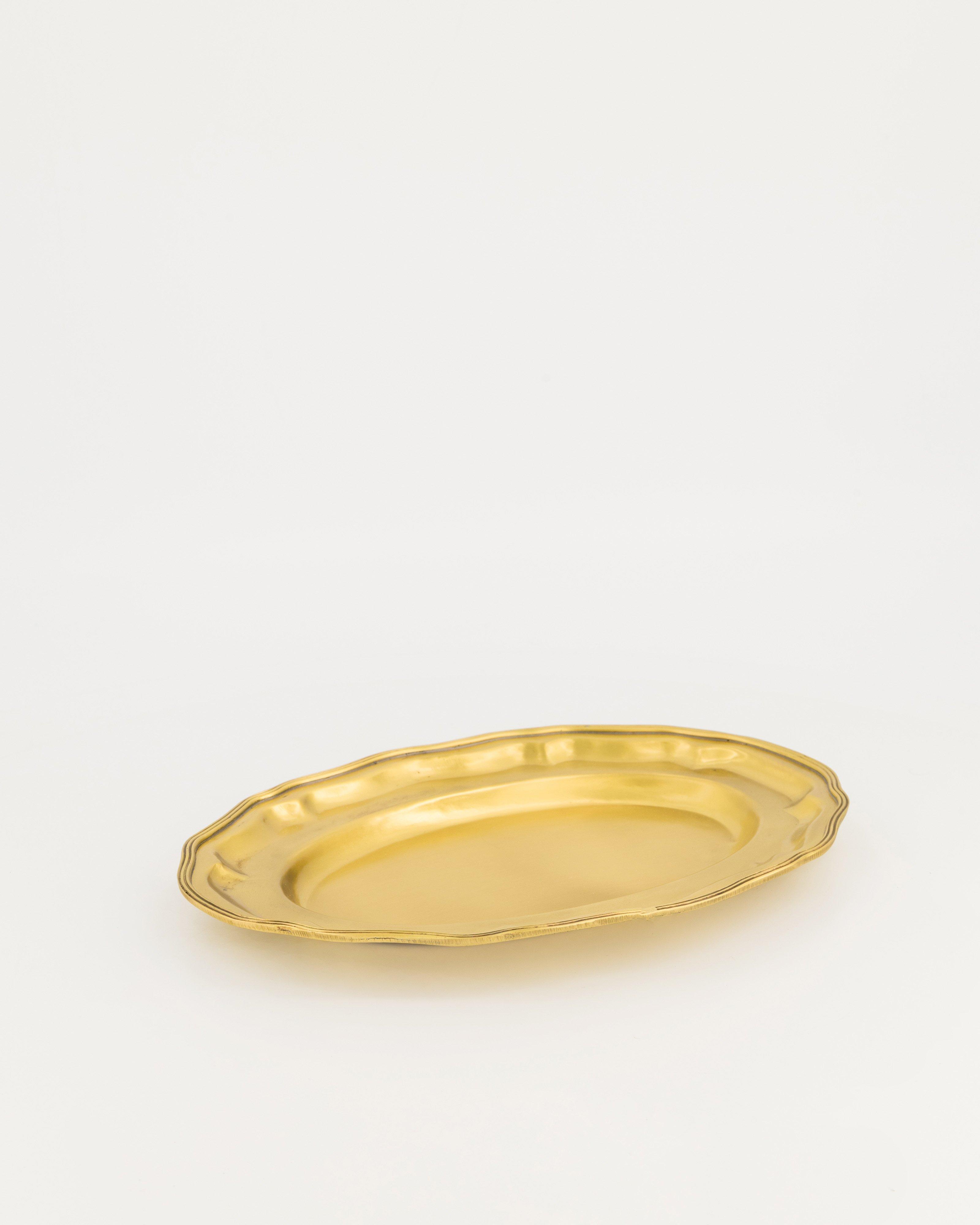 Brass Oval Perfume Tray -  gold