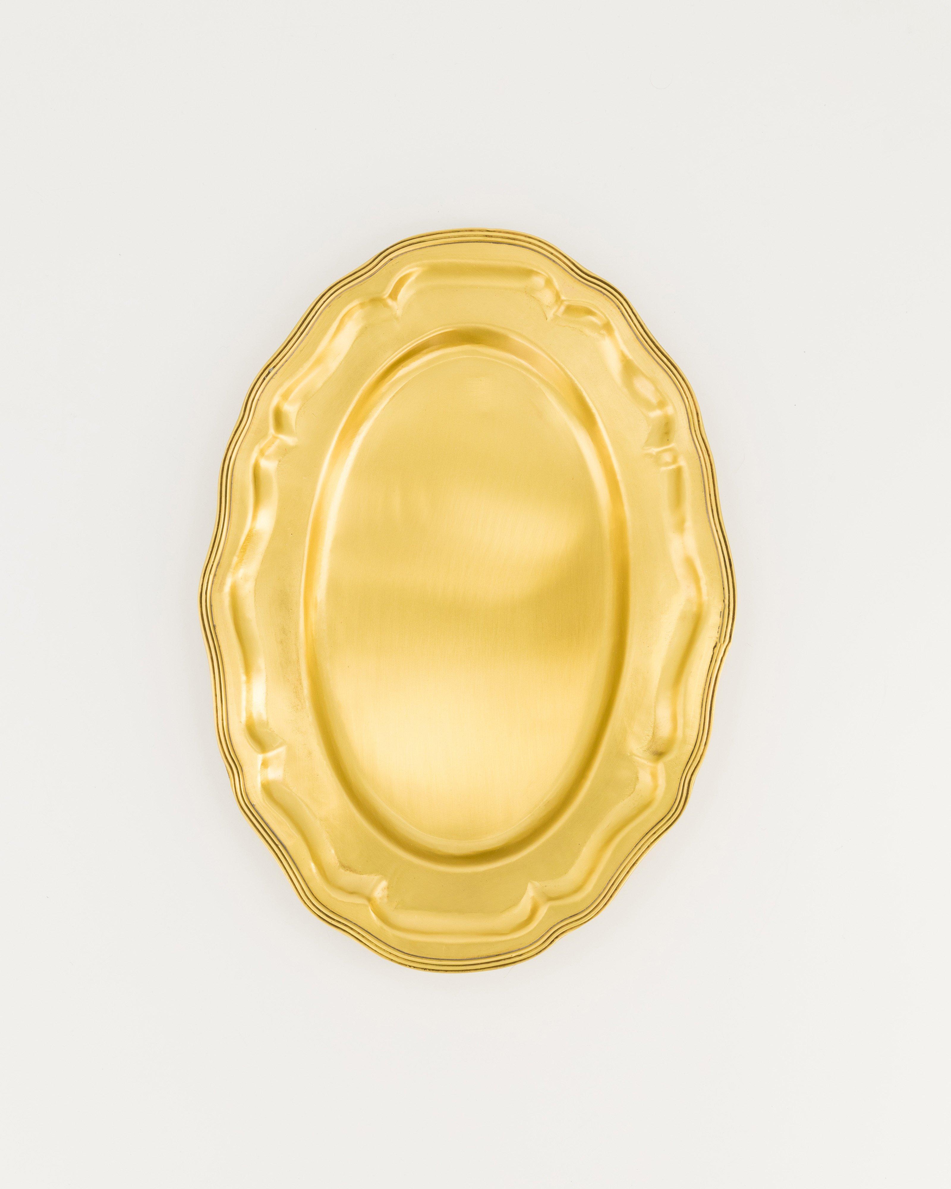 Brass Oval Perfume Tray -  gold