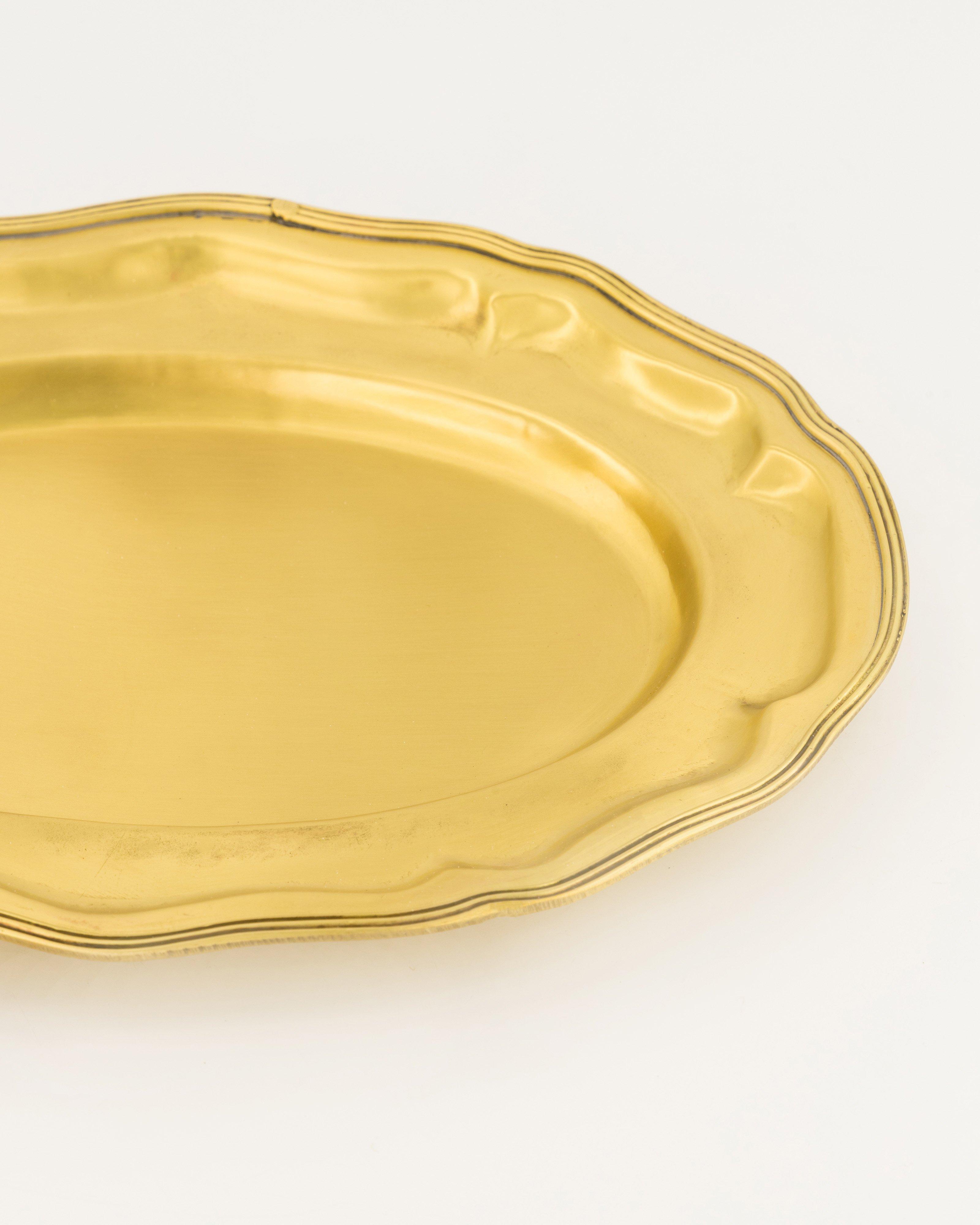 Brass Oval Perfume Tray -  gold