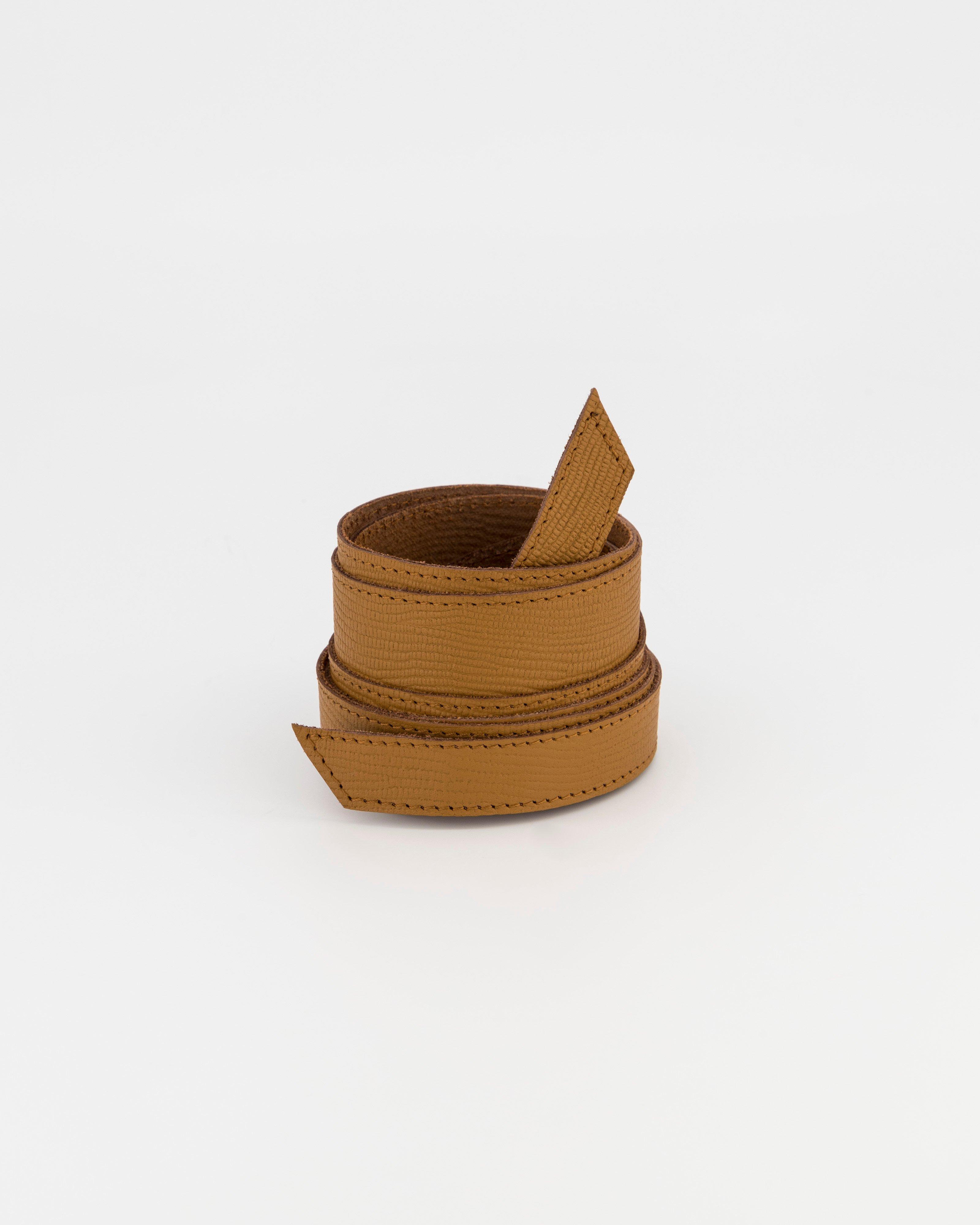 Tammy Textured Waist Tie Belt -  brown