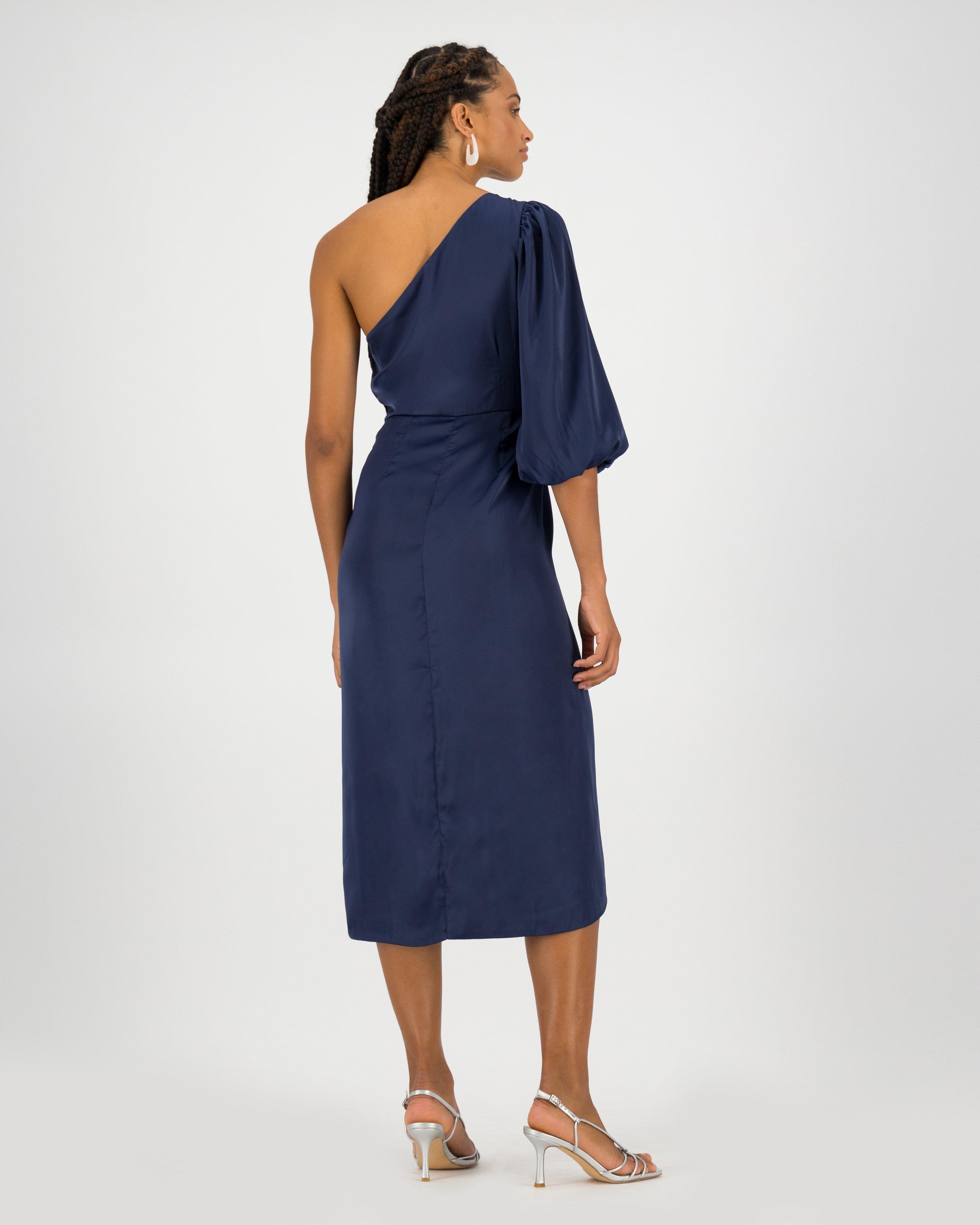 Poetry Sloan One Shoulder Sateen Dress -  navy