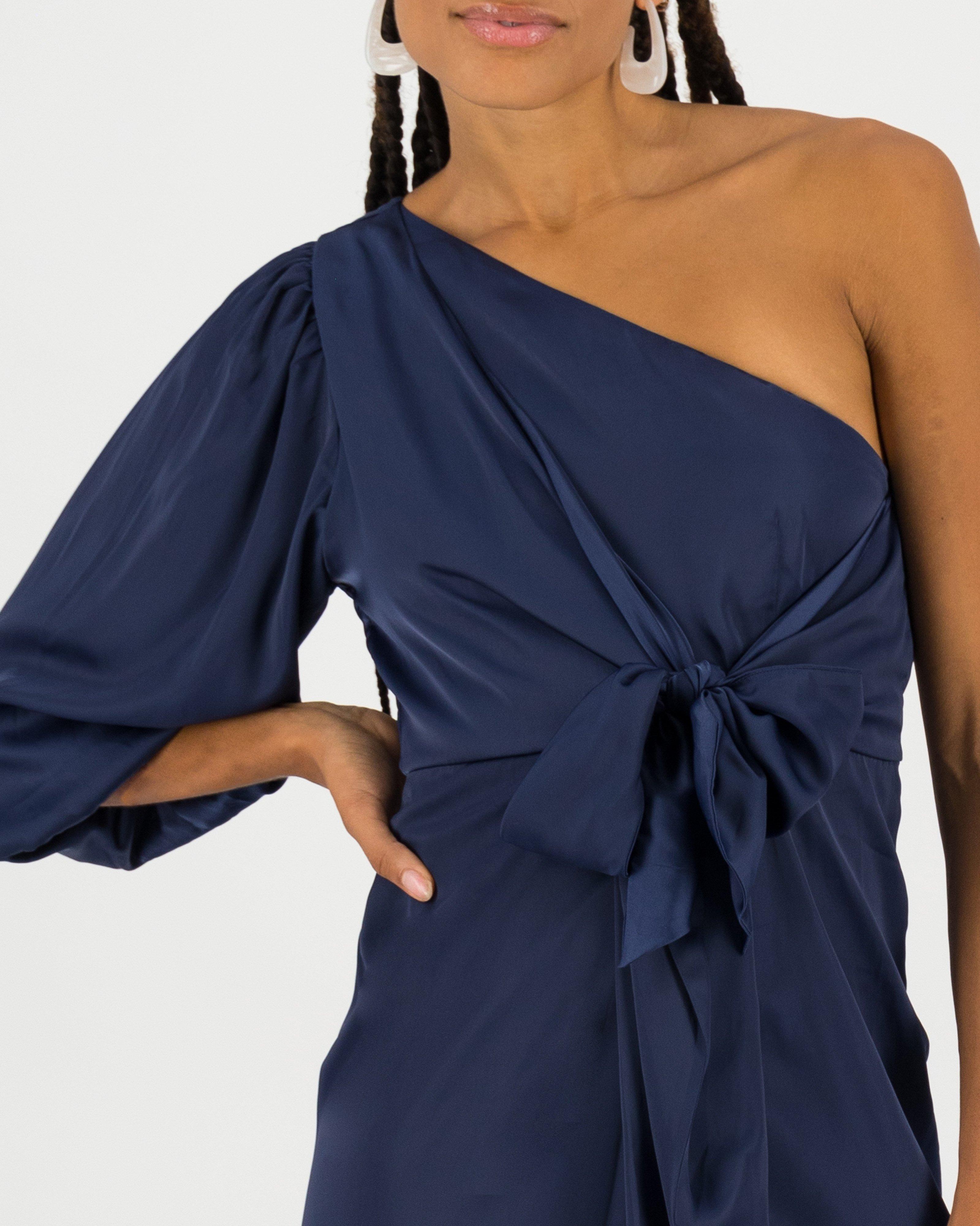 Poetry Sloan One Shoulder Sateen Dress -  navy