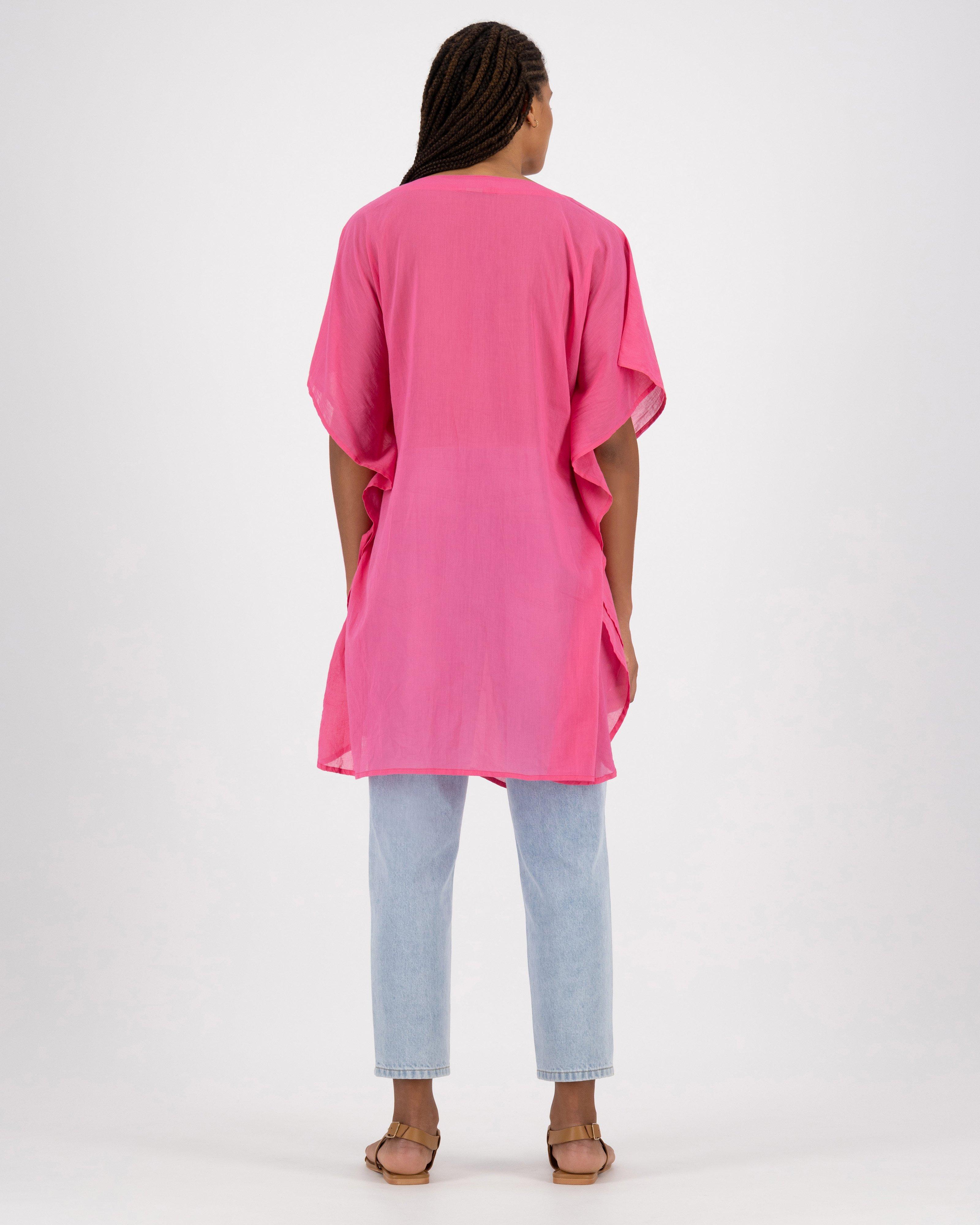 Matilda Embroidered Kaftan -  pink