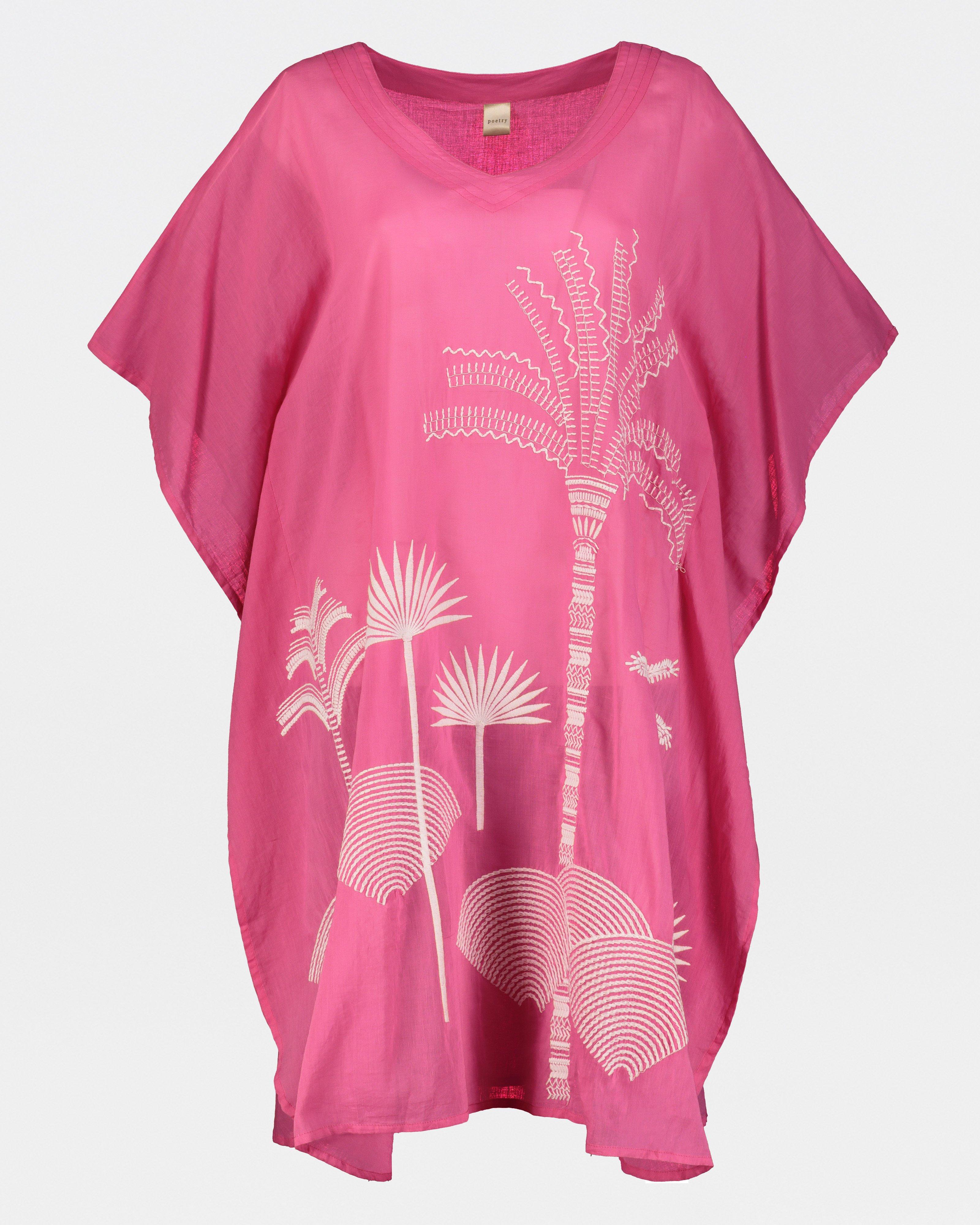 Matilda Embroidered Kaftan -  pink