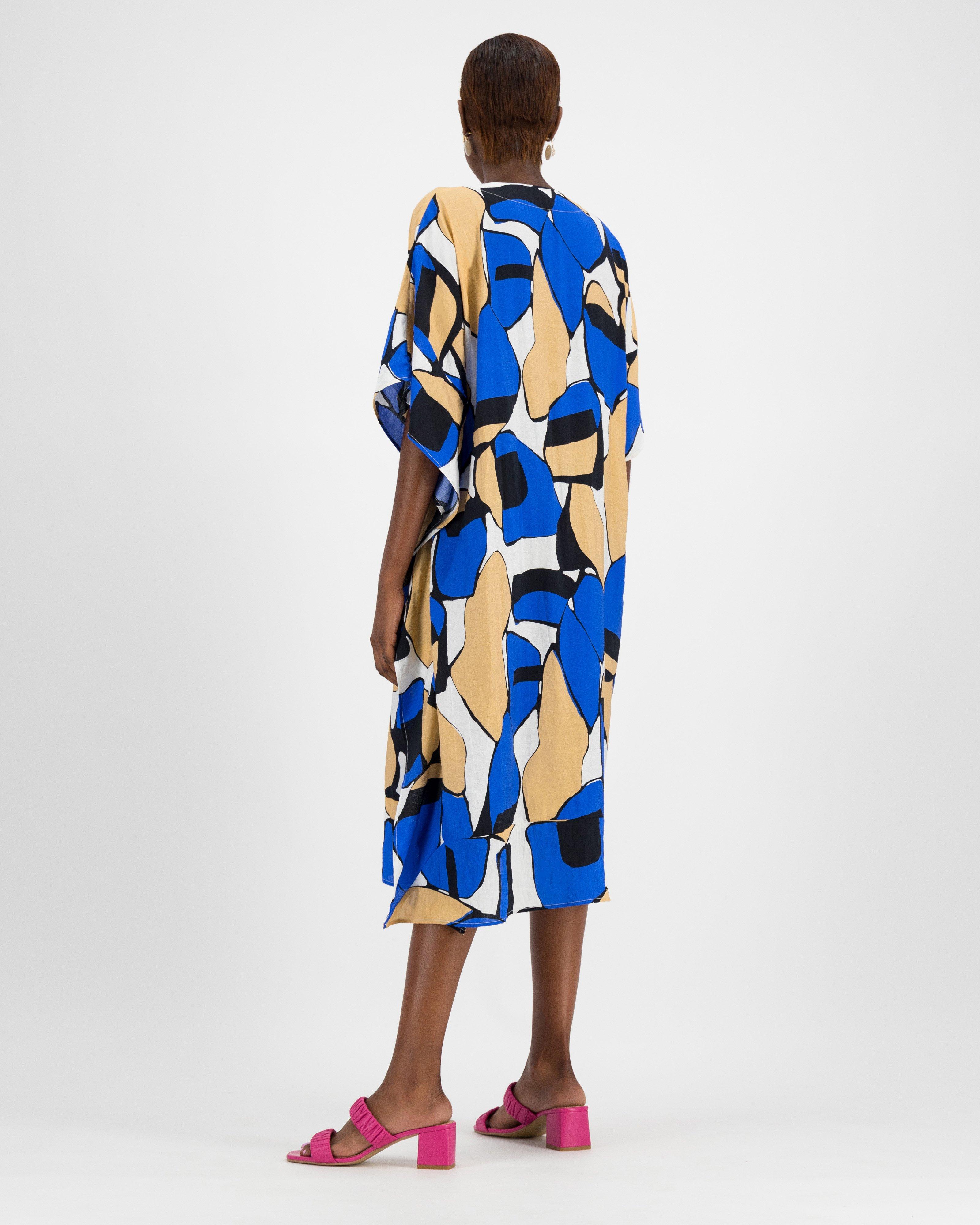 Emory Abstract Print Kaftan -  milk