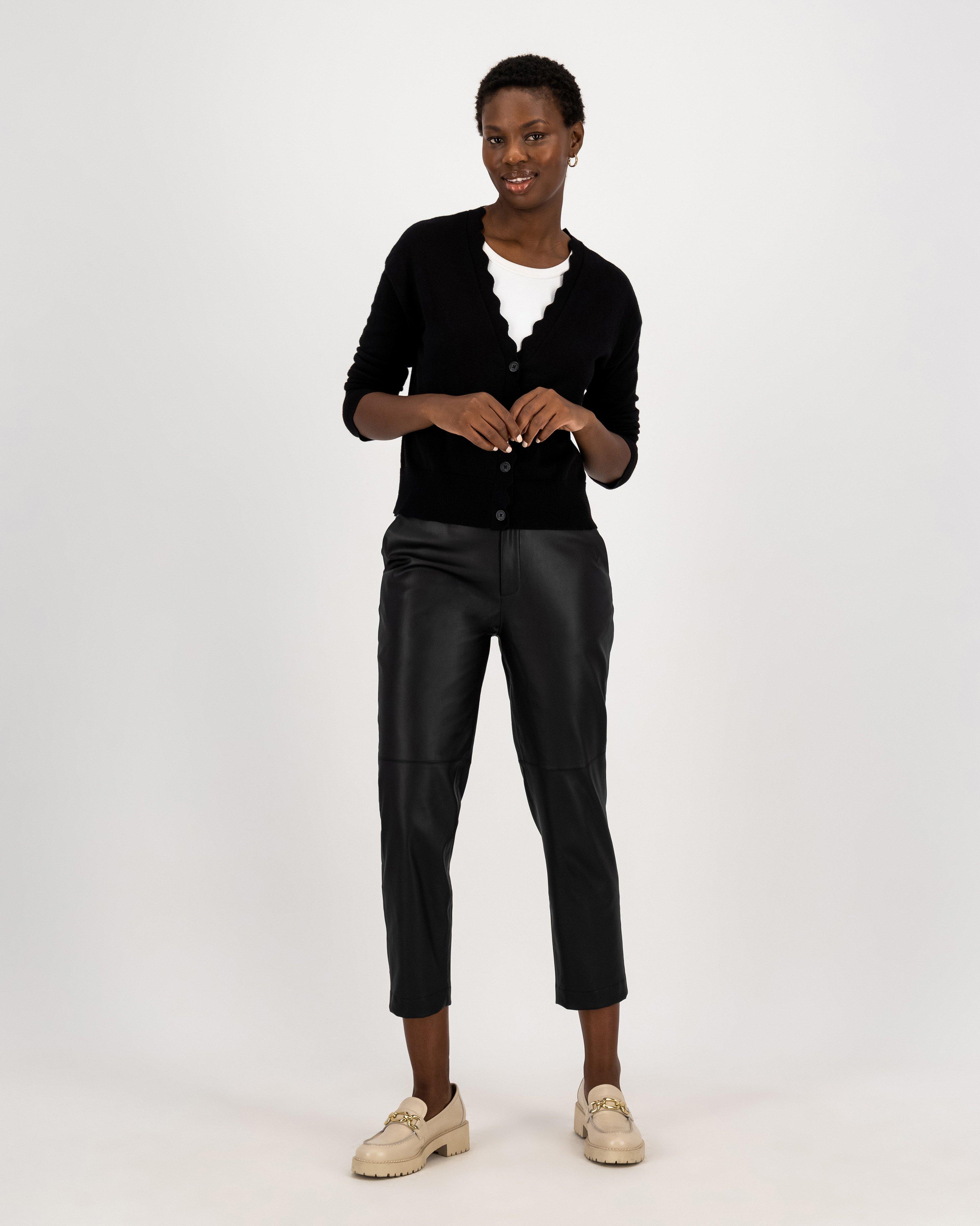 Poetry Grace Scalloped Cardigan -  black