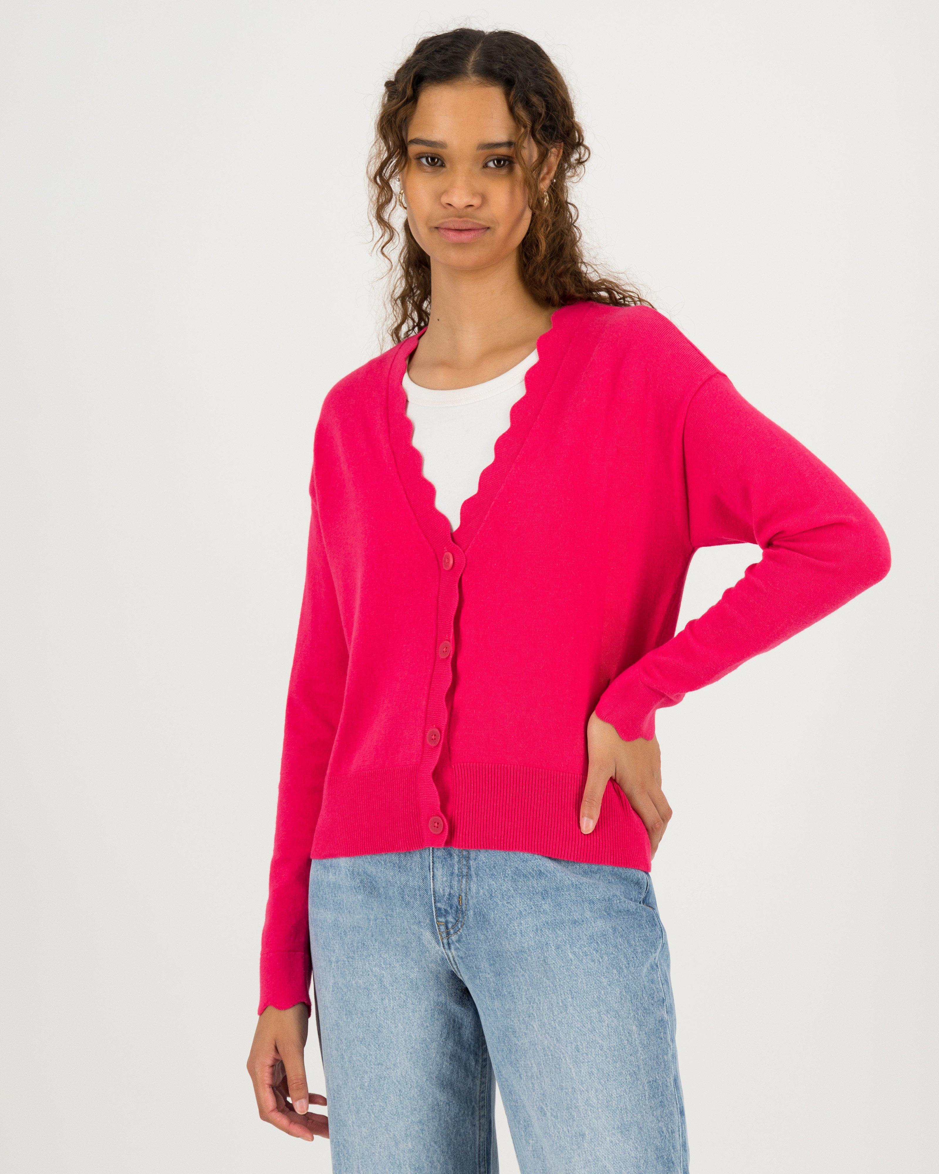 Poetry Grace Scalloped Cardigan -  pink