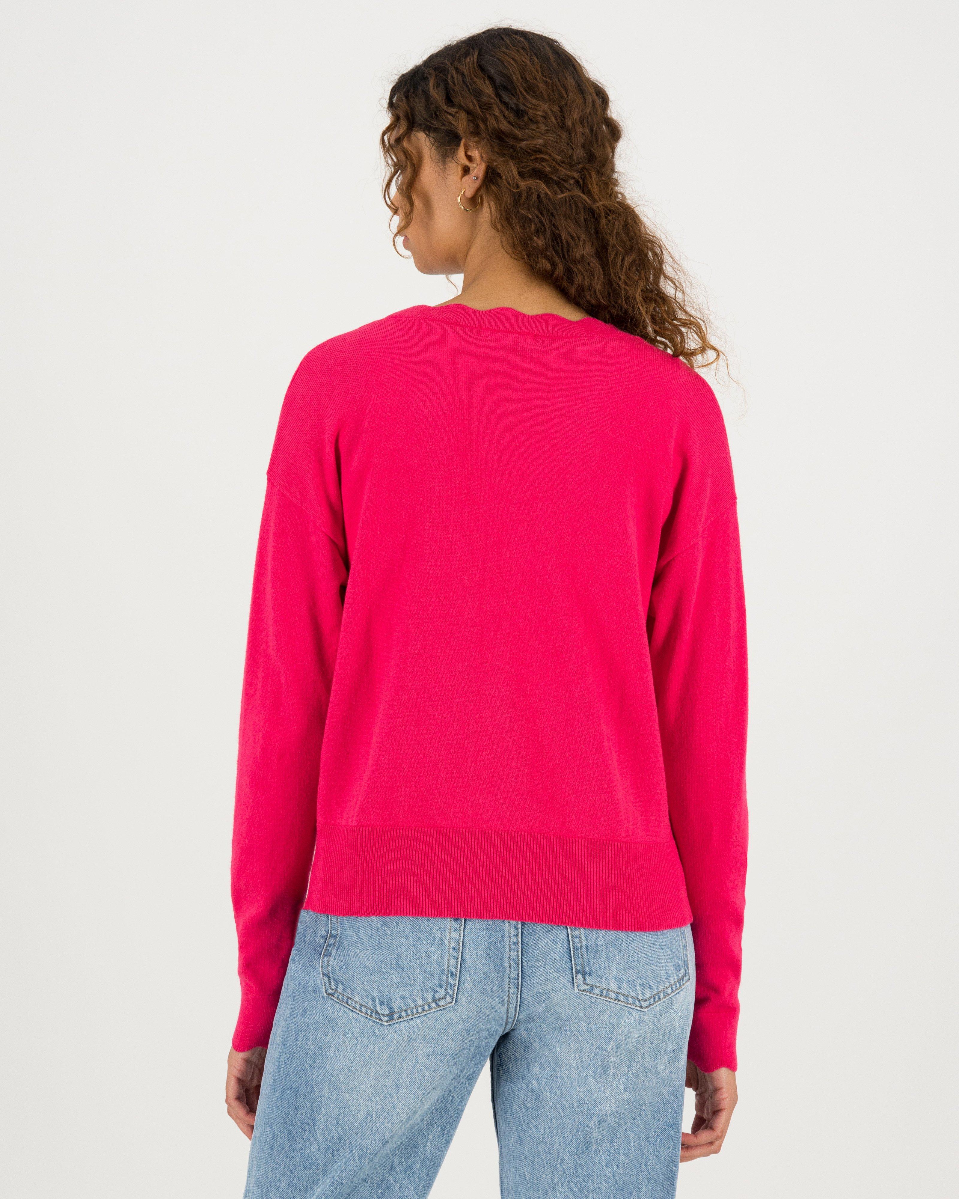 Poetry Grace Scalloped Cardigan -  pink