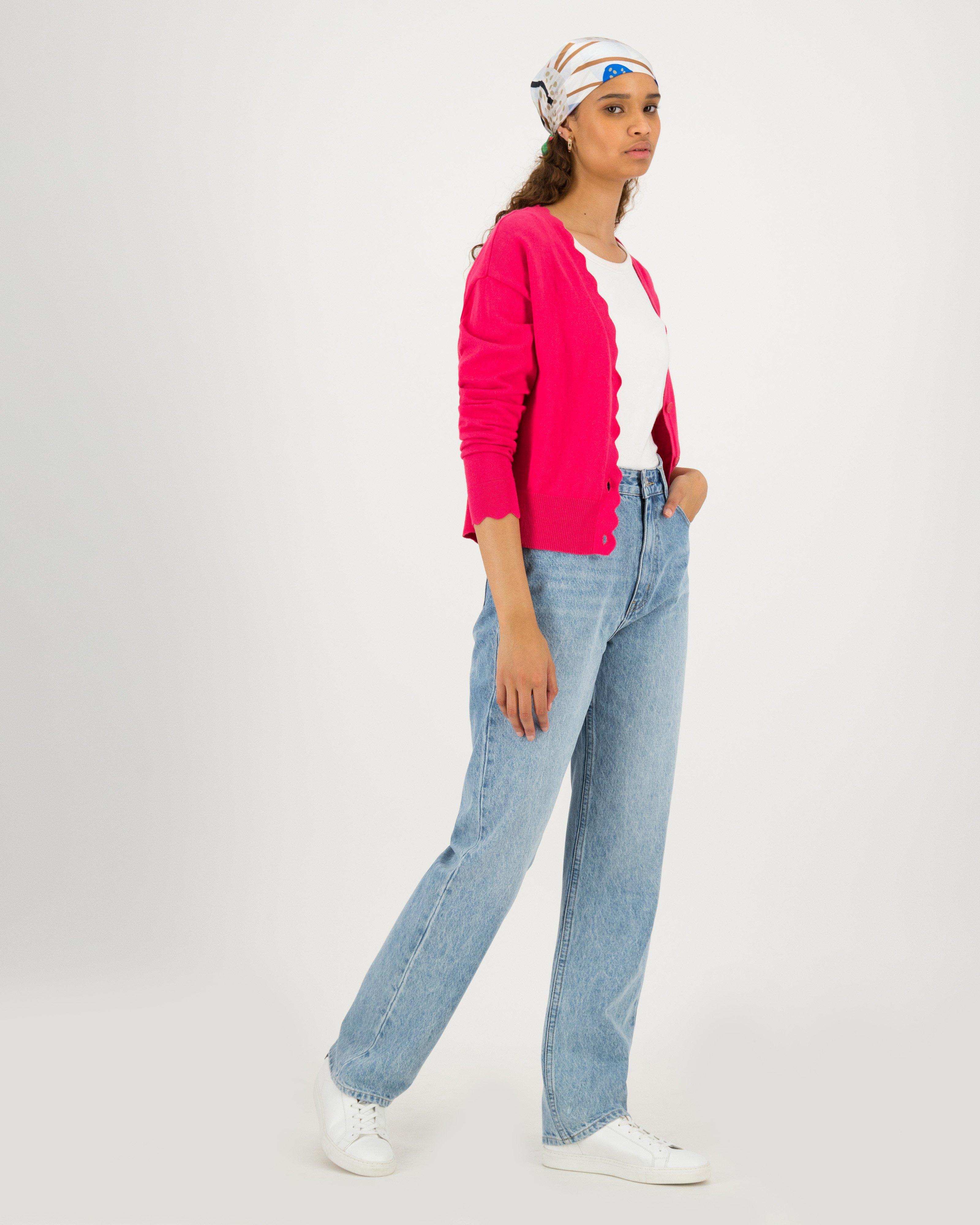 Poetry Grace Scalloped Cardigan -  pink