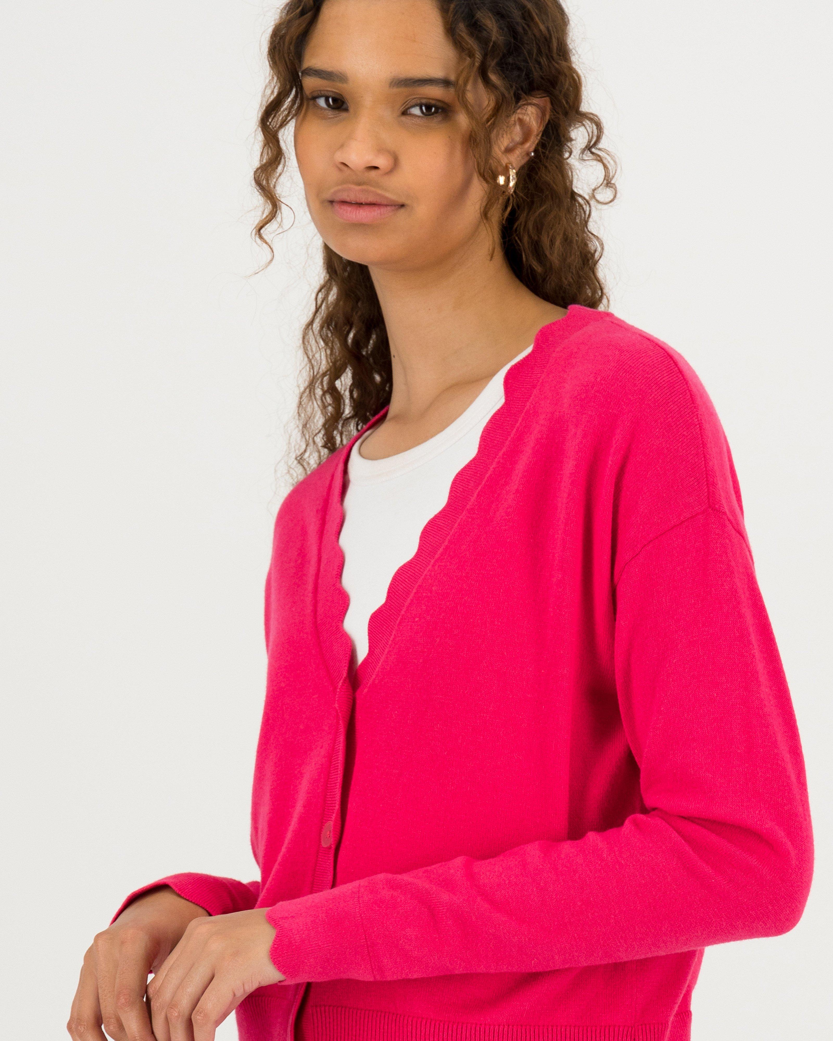 Poetry Grace Scalloped Cardigan -  pink