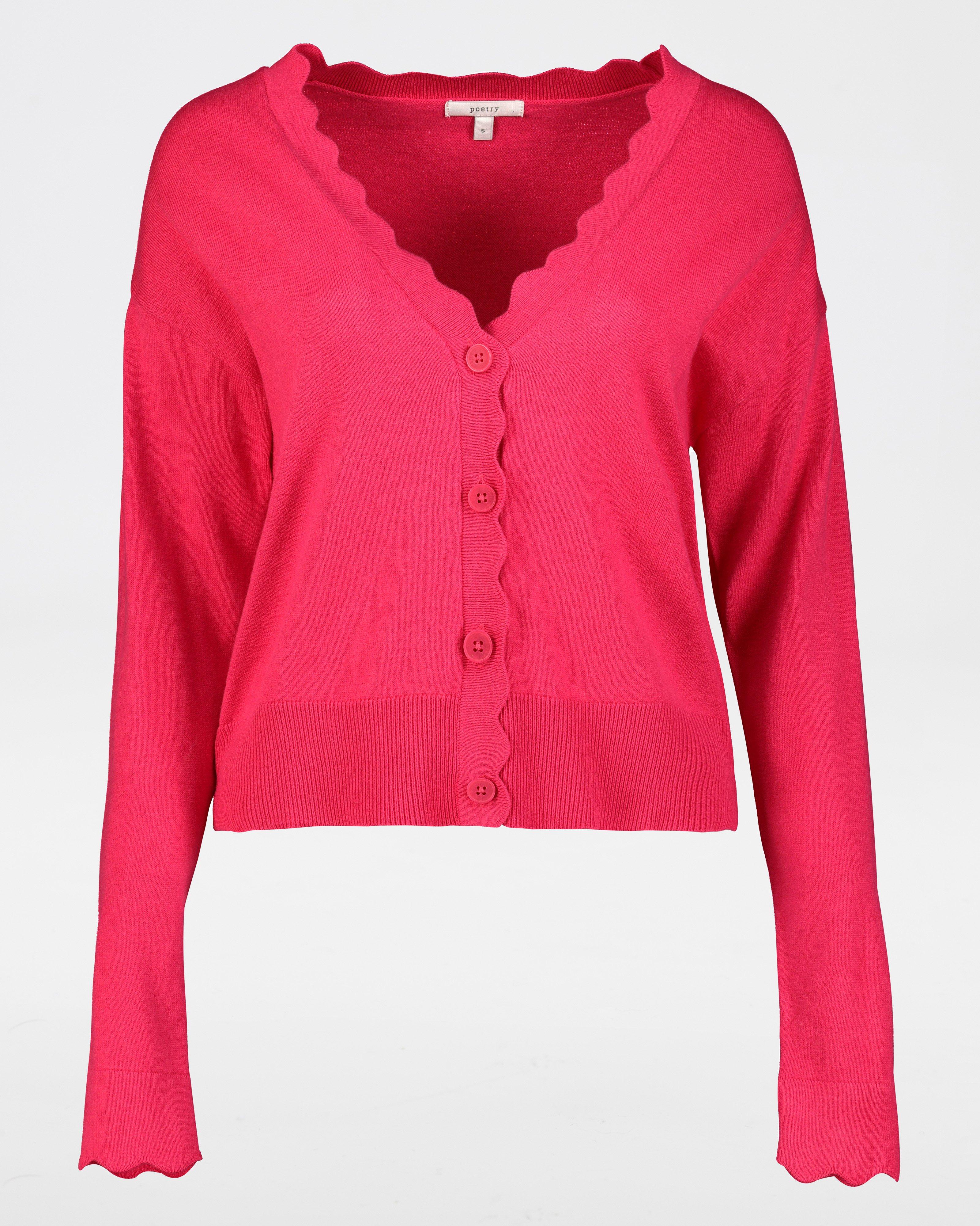 Poetry Grace Scalloped Cardigan -  pink