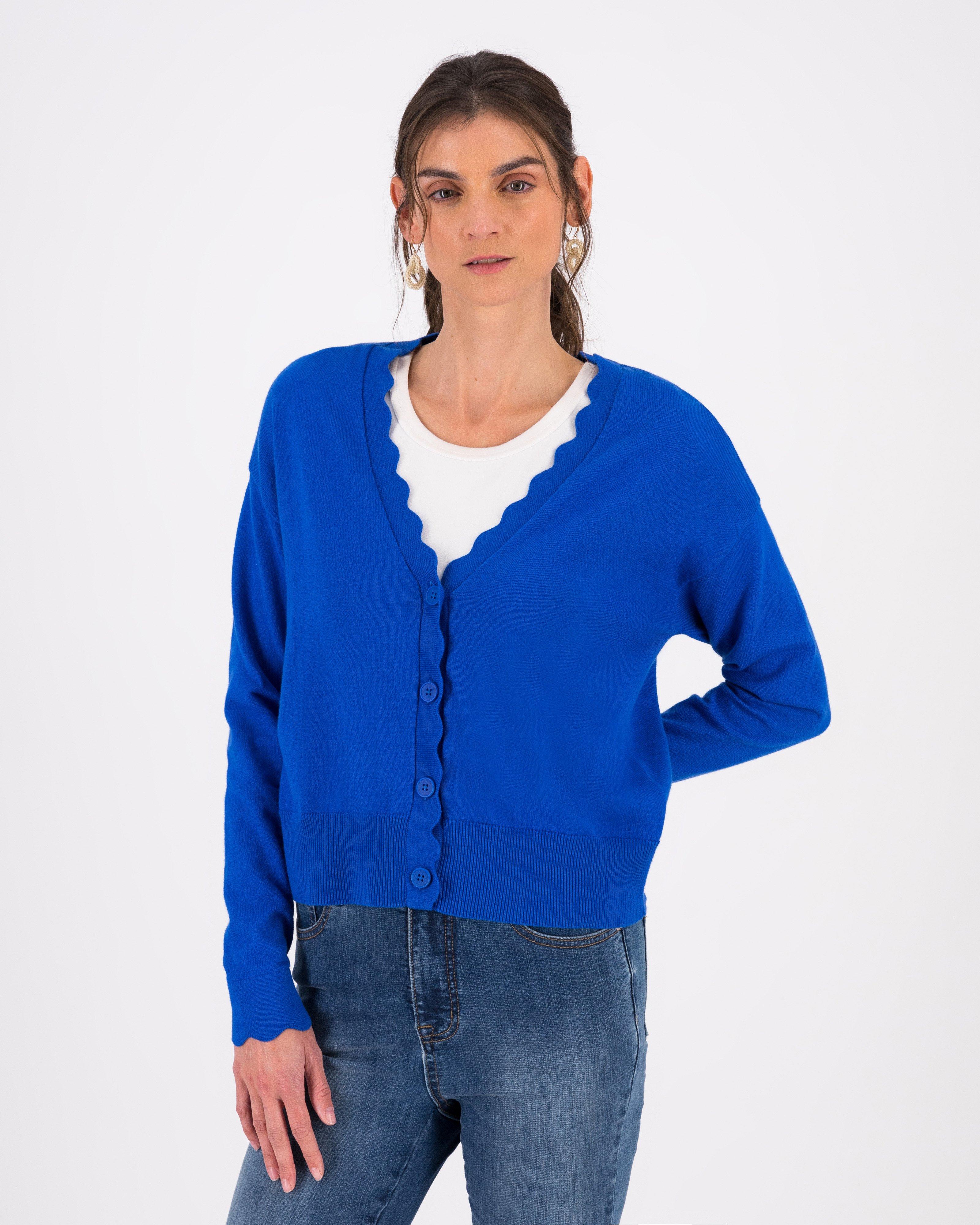 Poetry Grace Scalloped Cardigan -  midblue