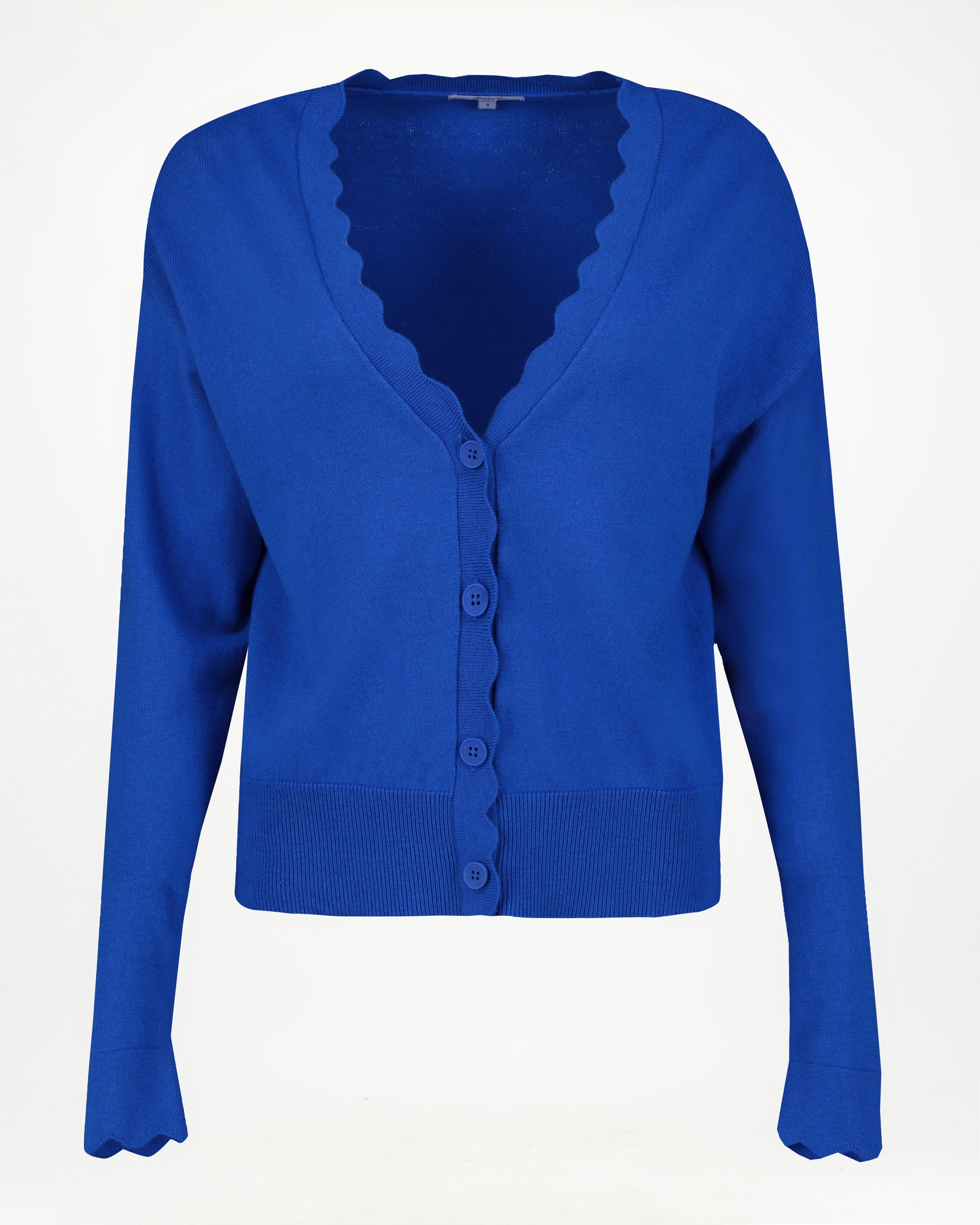 Poetry Grace Scalloped Cardigan -  midblue