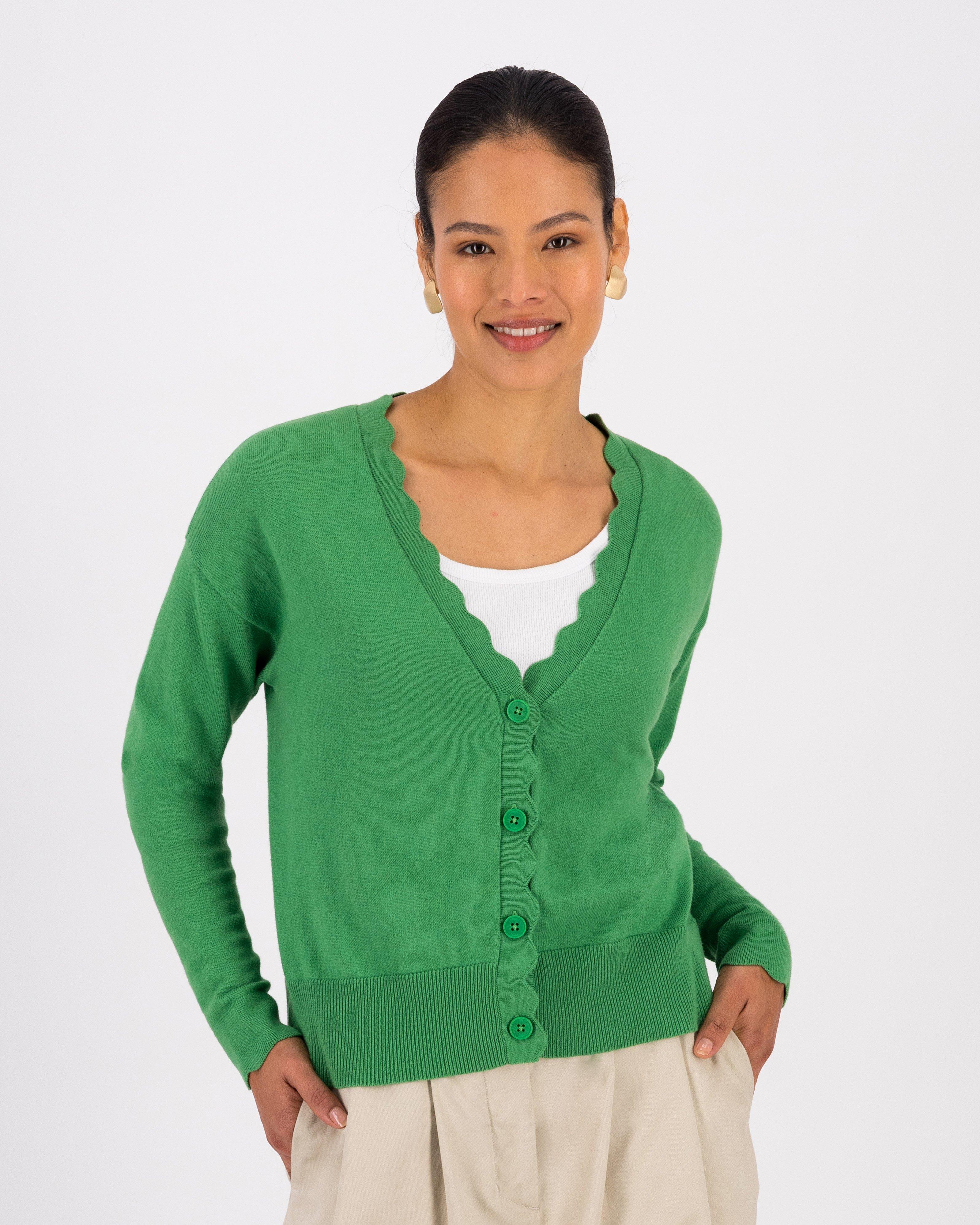 Poetry Grace Scalloped Cardigan -  summergreen