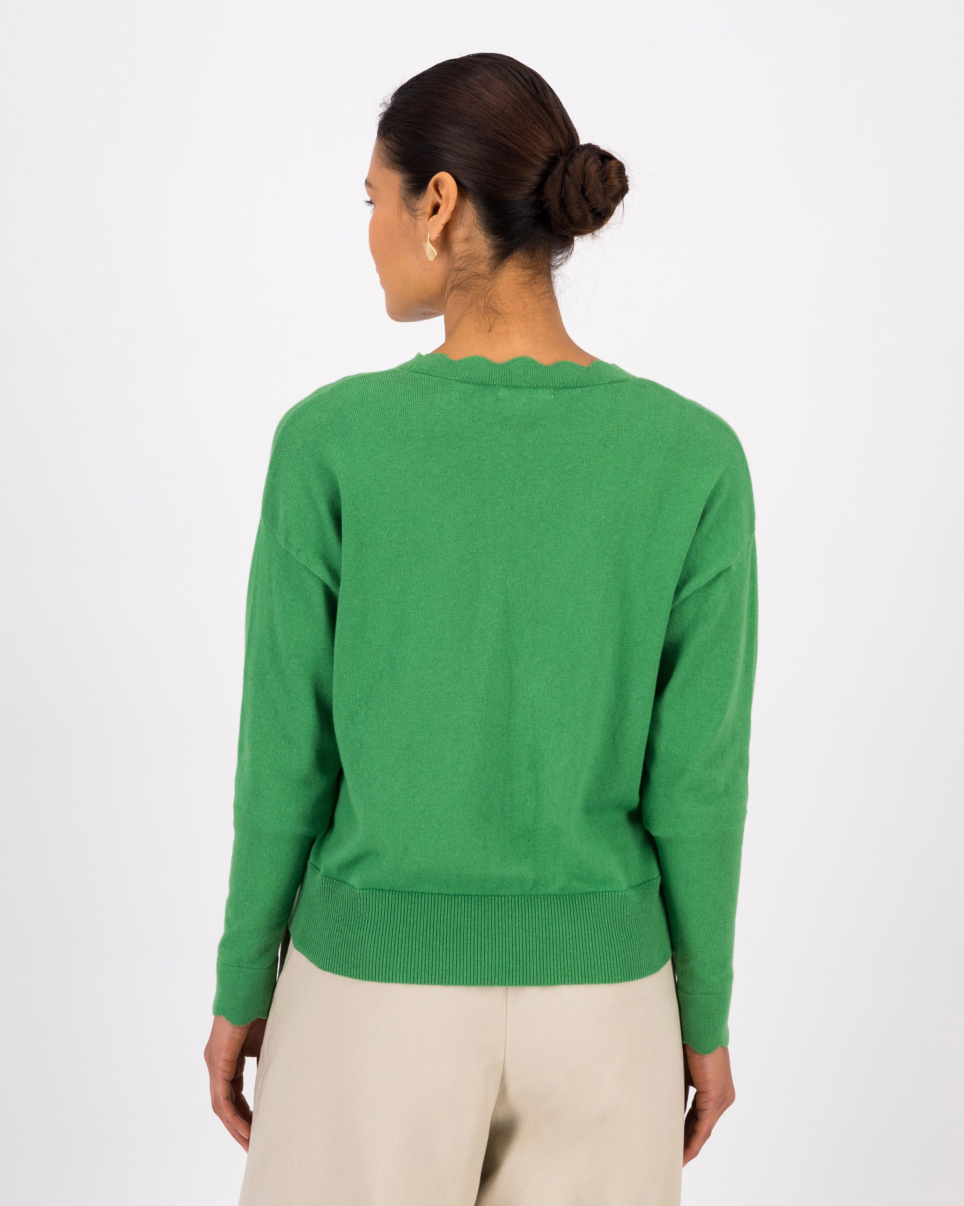 Poetry Grace Scalloped Cardigan -  summergreen