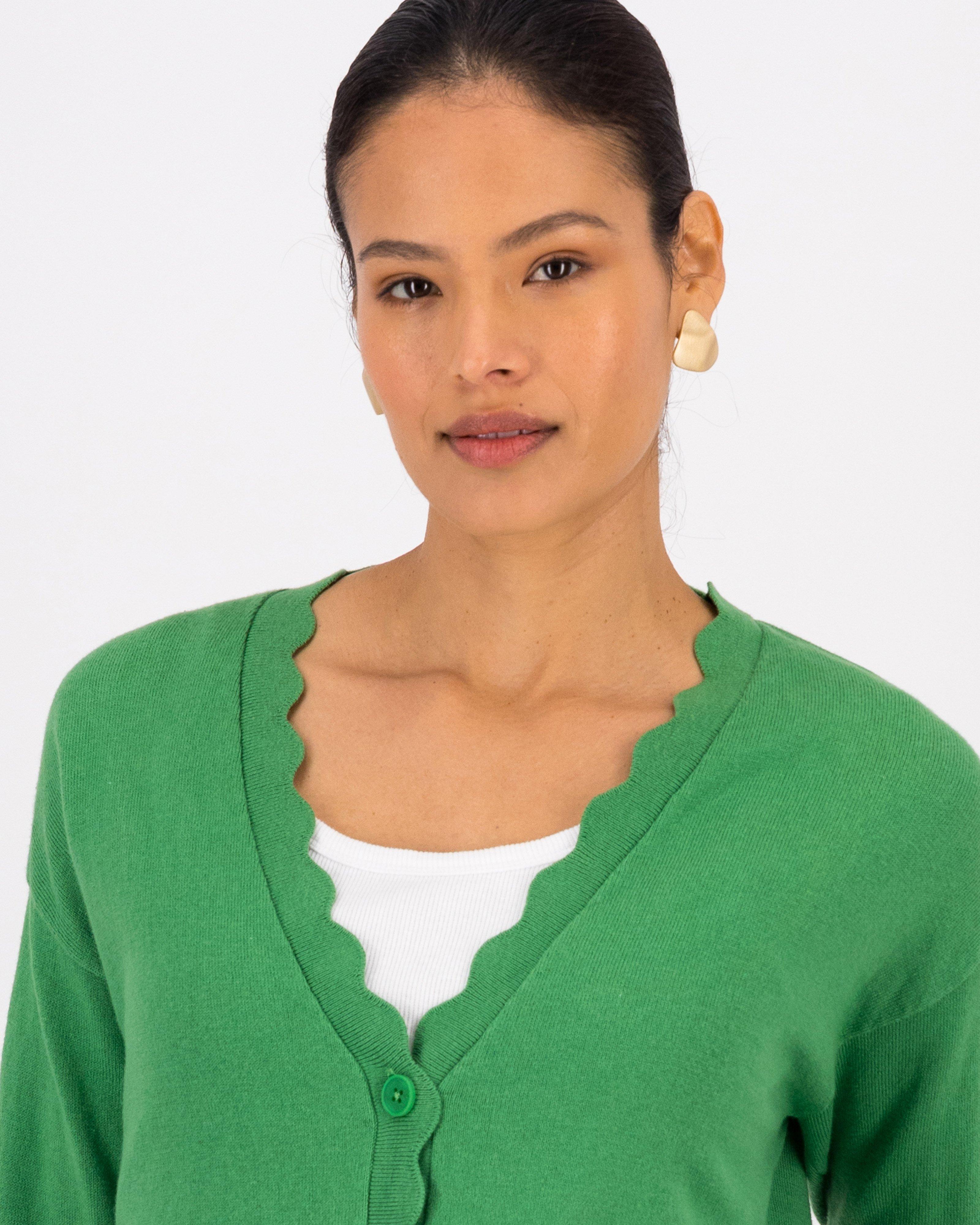 Poetry Grace Scalloped Cardigan -  summergreen