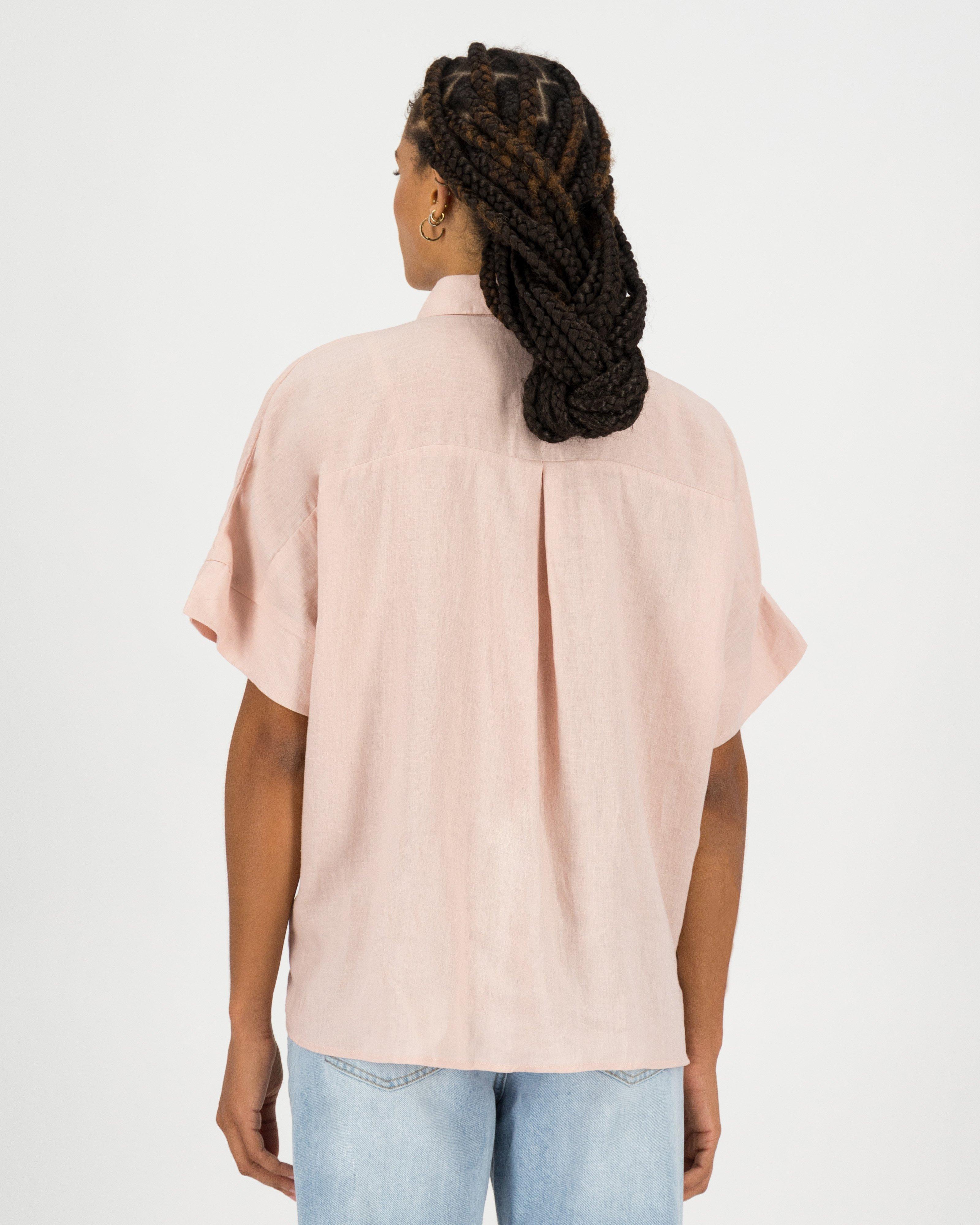 Jayla Linen Blouse -  pink