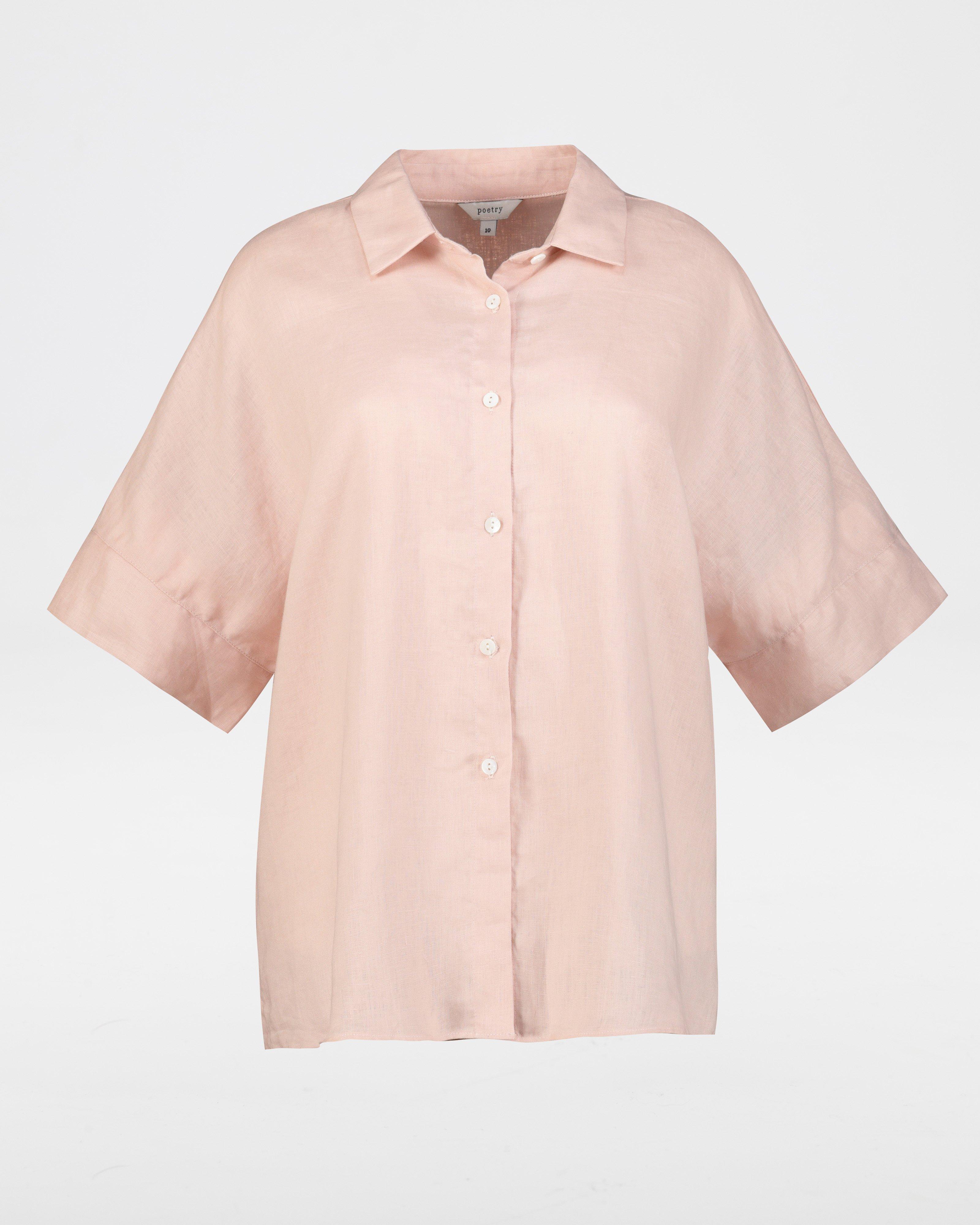 Jayla Linen Blouse -  pink