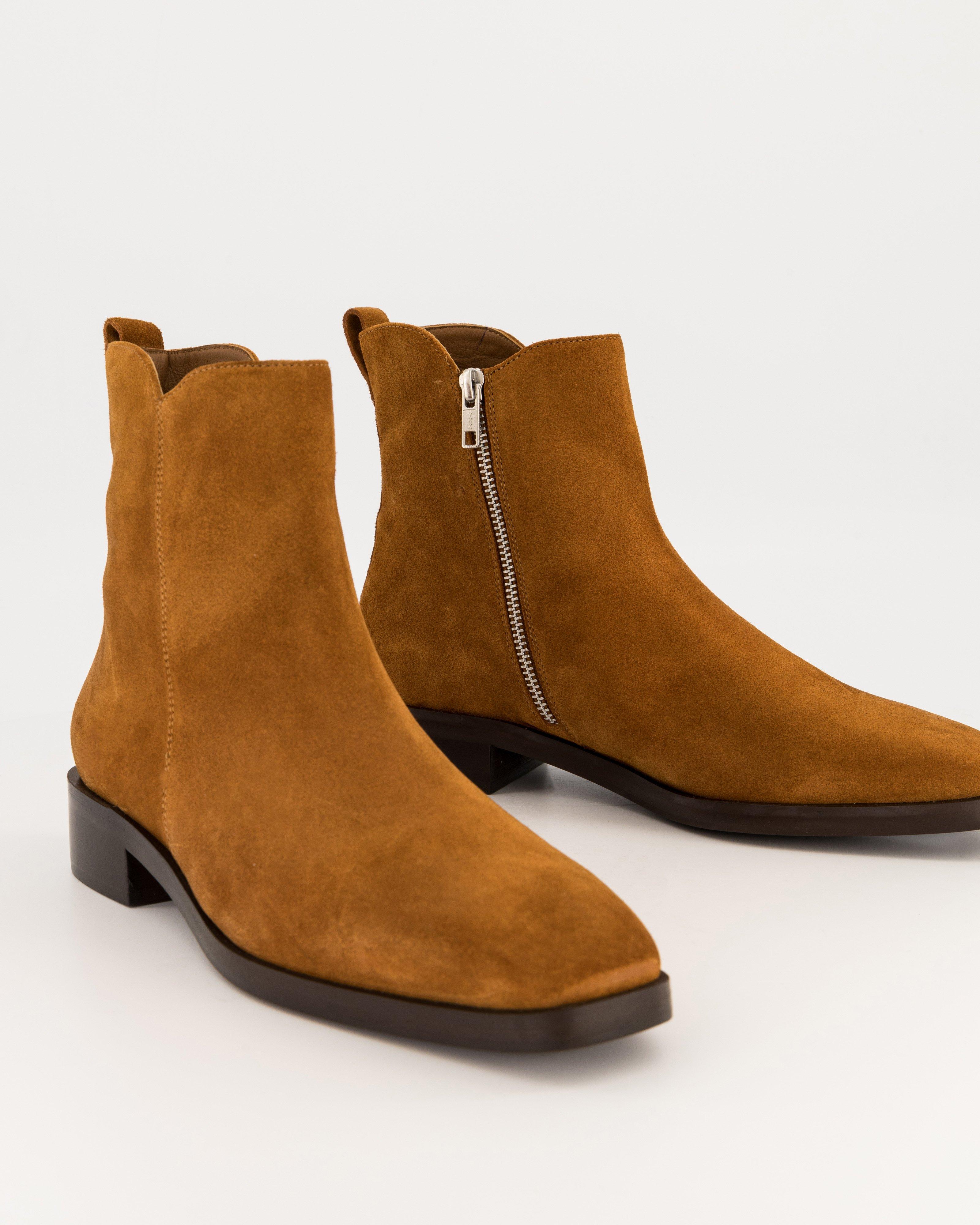 Chi Suede Ankle Boot -  tan