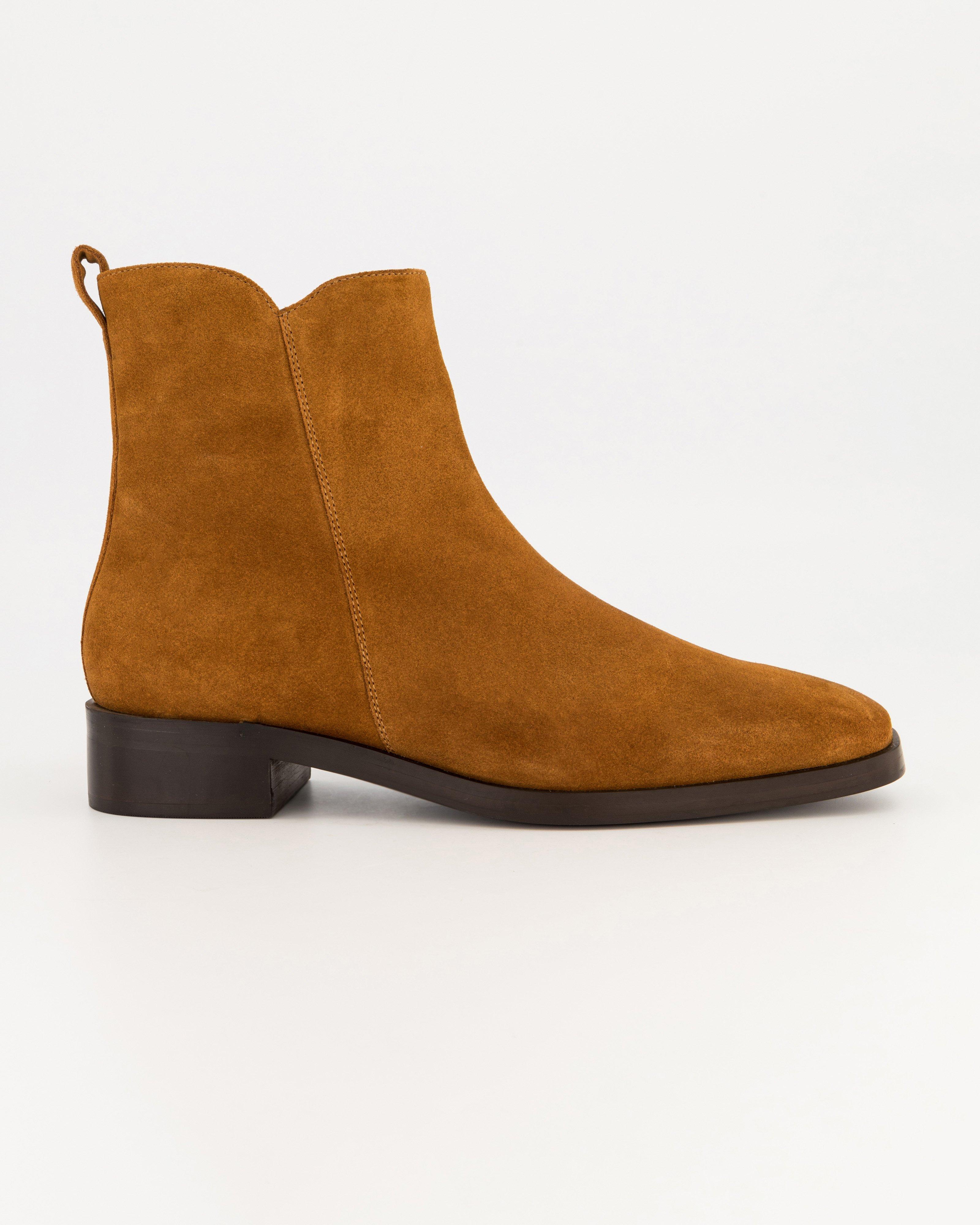 Chi Suede Ankle Boot -  tan