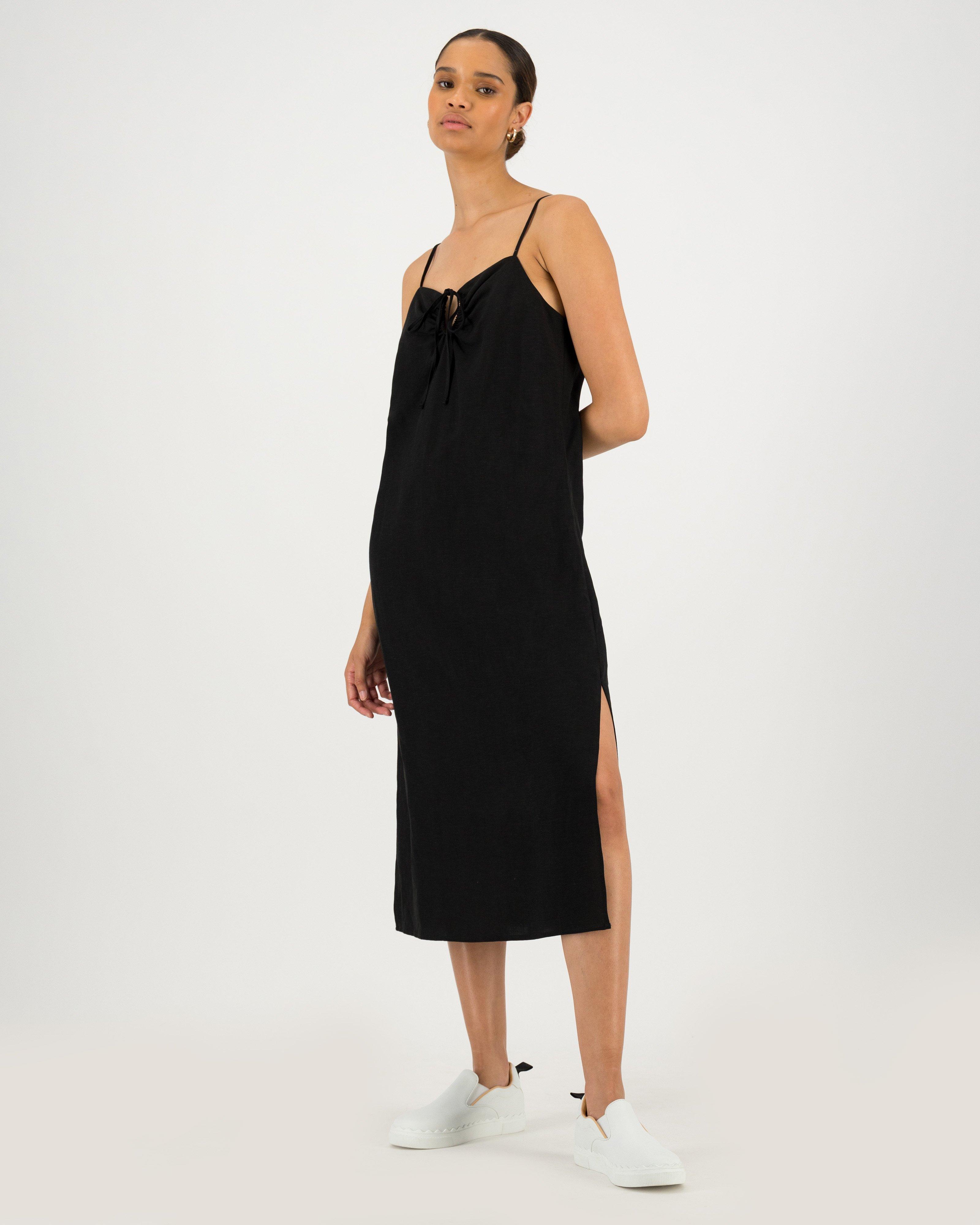 Phillipa Slim Line Dress -  black