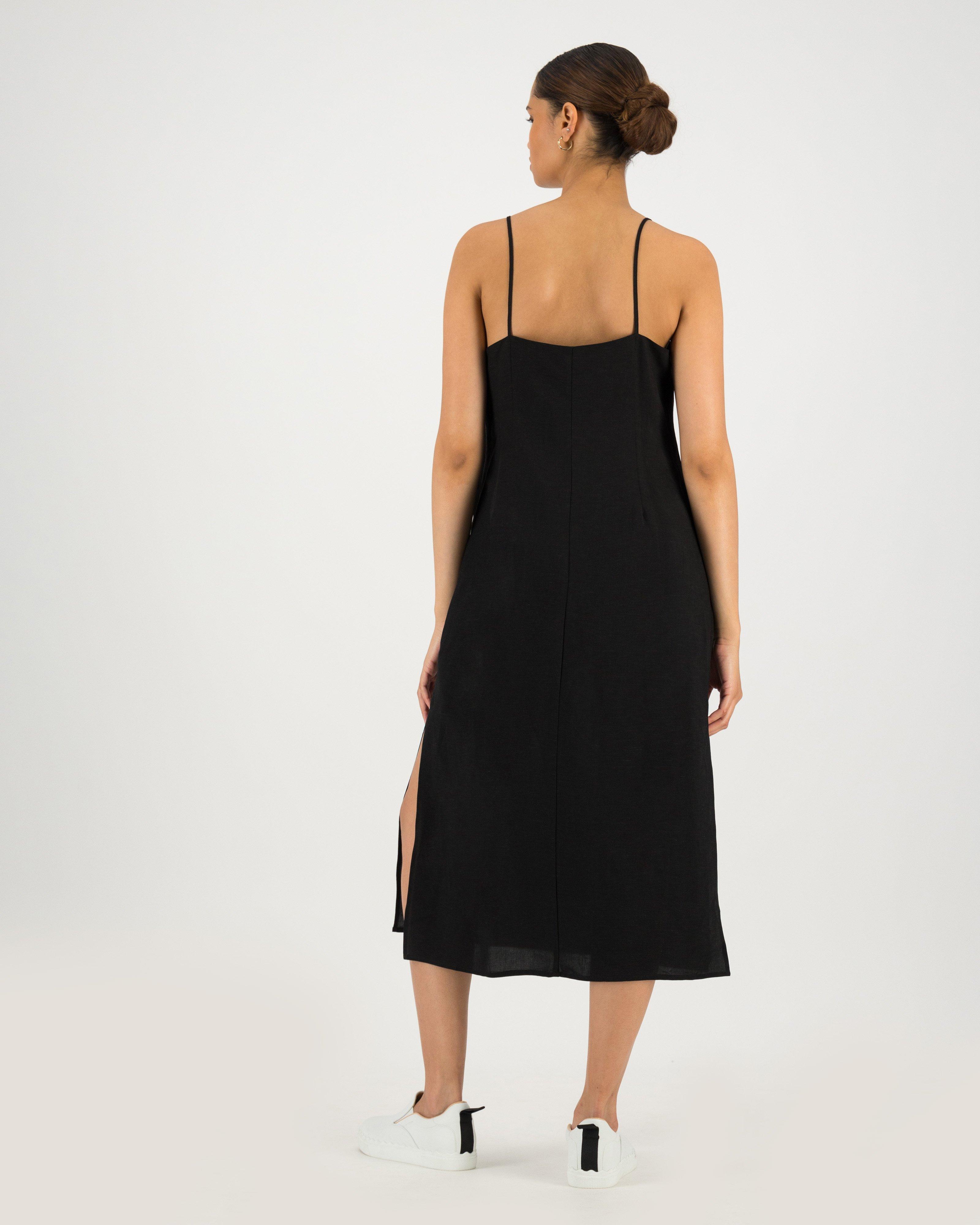 Phillipa Slim Line Dress -  black