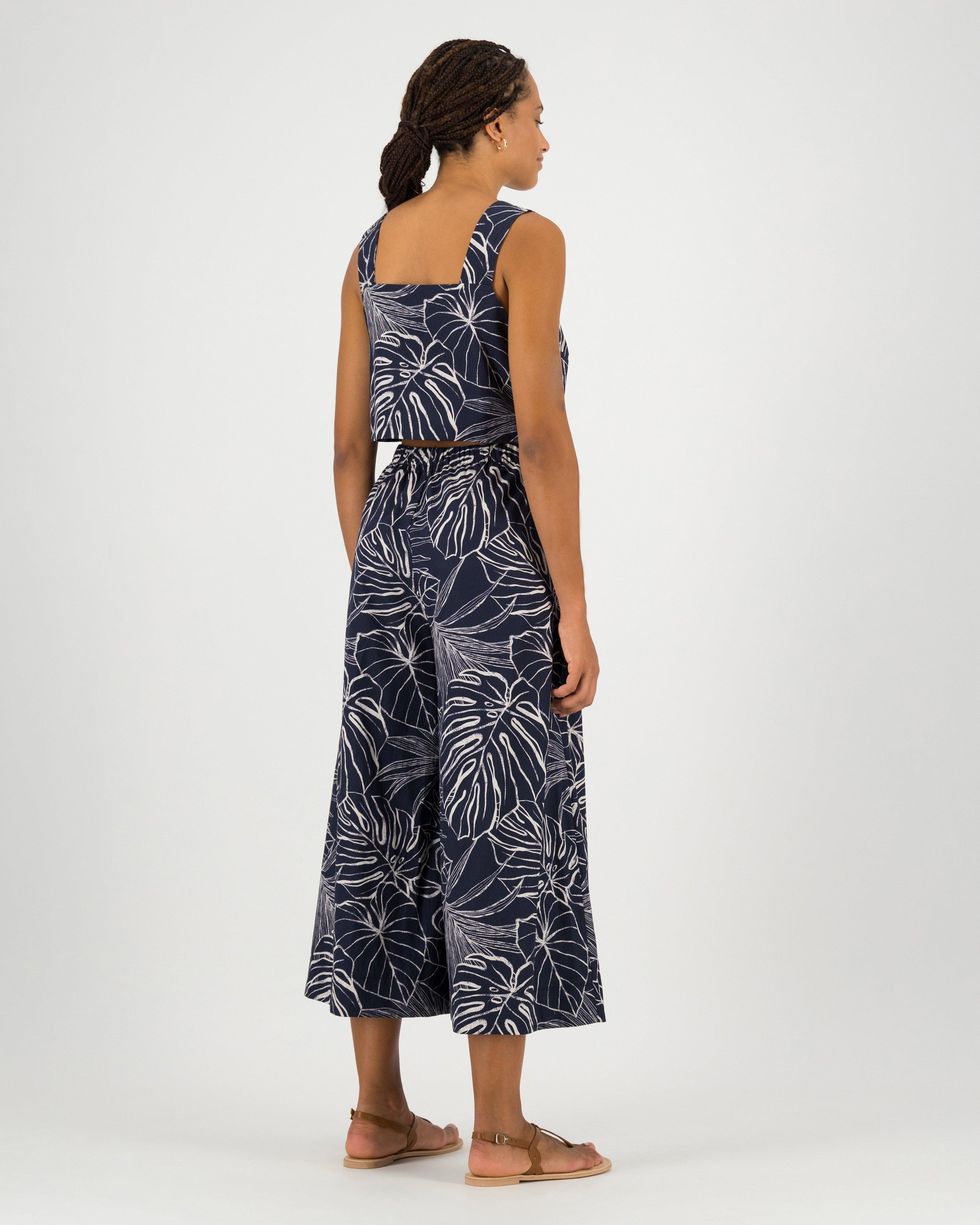 Vanessa Printed Jumpsuit -  navy